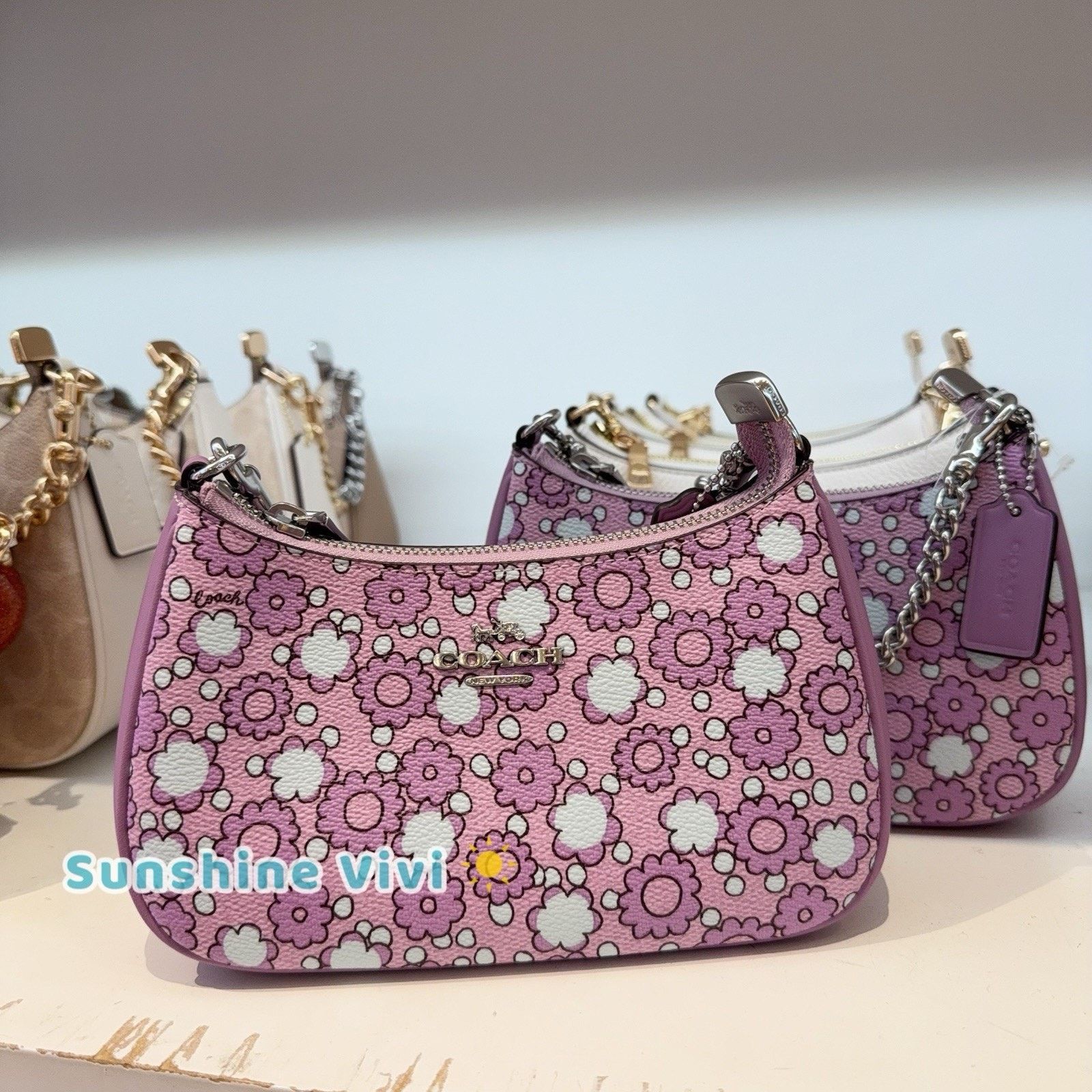 Coach NWT Coach Teri Mini Crossbody Bag Floral Sv/Lily Multi CBG64 Size ONE SIZE - 1 Thumbnail