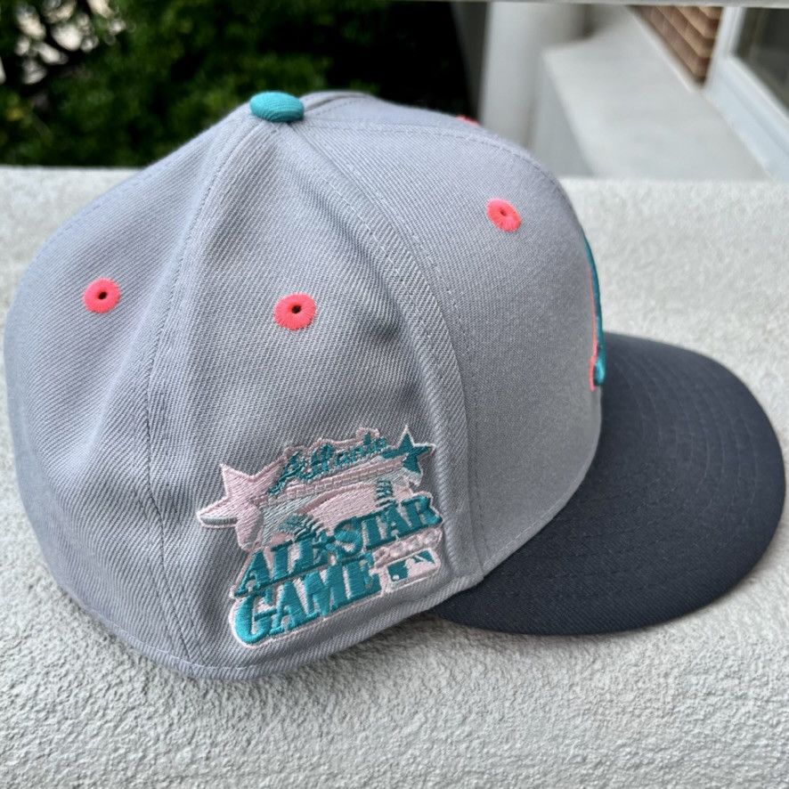 New Era Atlanta Braves 2000 ASG Patch Pink UV 59FIFTY Hat 7 1/4 Size ONE SIZE - 3 Thumbnail