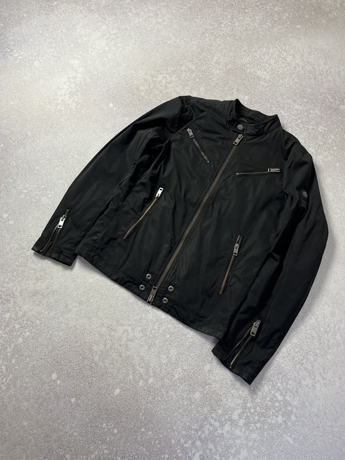 Image of Diesel Vintage Moto Racer Jacket in Black, Men's (Size Small)