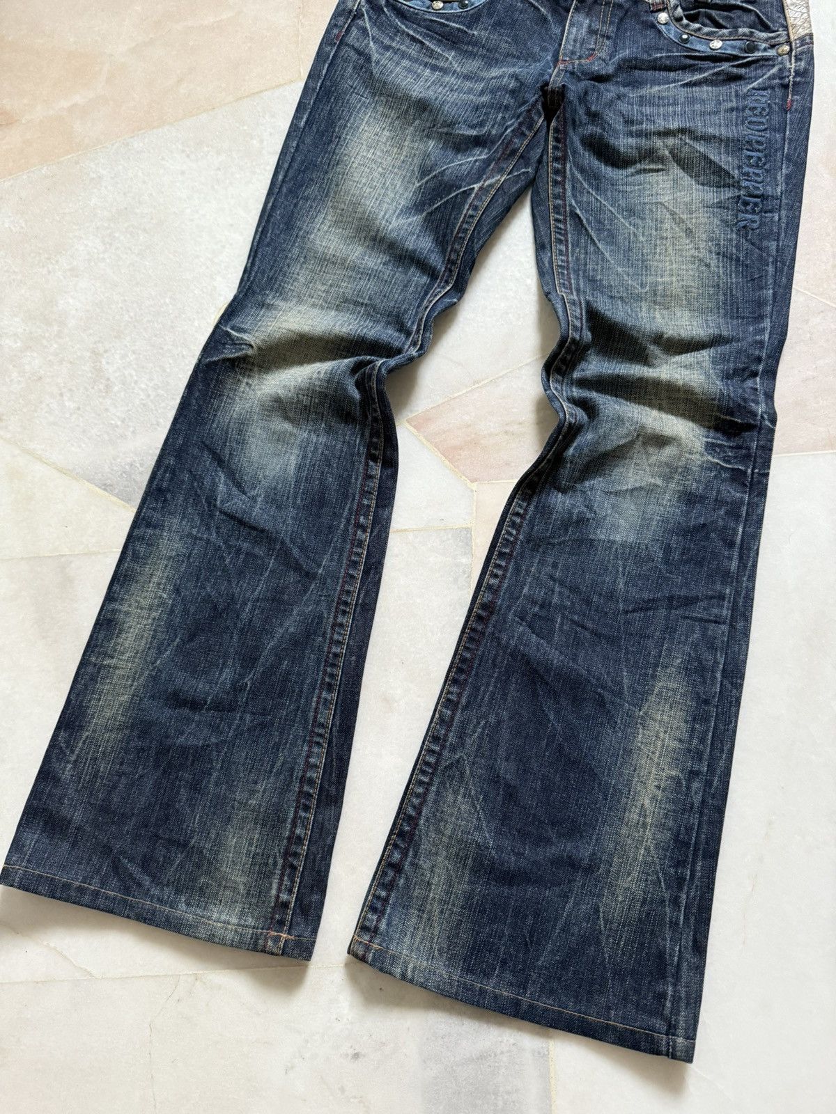 If Six Was Nine 2000s Red peppers Flare pants Size US 29 - 4 Thumbnail