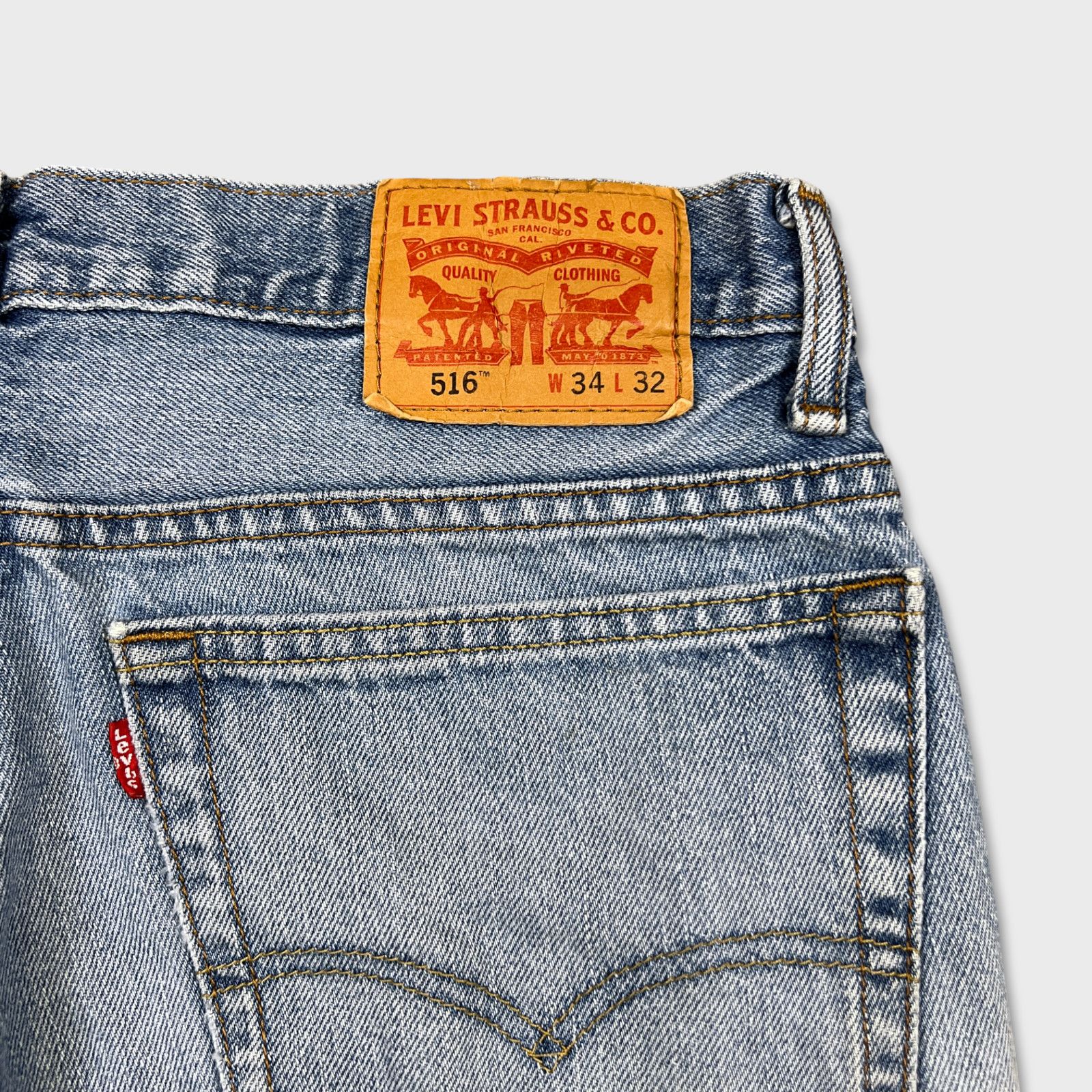 Levi's × Vintage Levi's 516 Jeans 34x32 Straight Leg Distressed Denim Pants Size US 34 / EU 50 - 8 Thumbnail