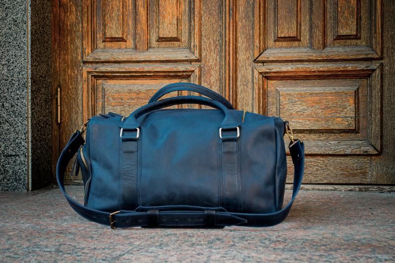 Sports bag. Genuine leather travel bag. Duffel Bag