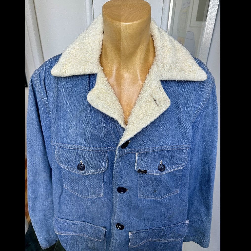 Sears 1970s SEARS DENIM JACKET SHEARLING SHERPA LINING CHORE 44 T Size US L / EU 52-54 / 3 - 2 Thumbnail