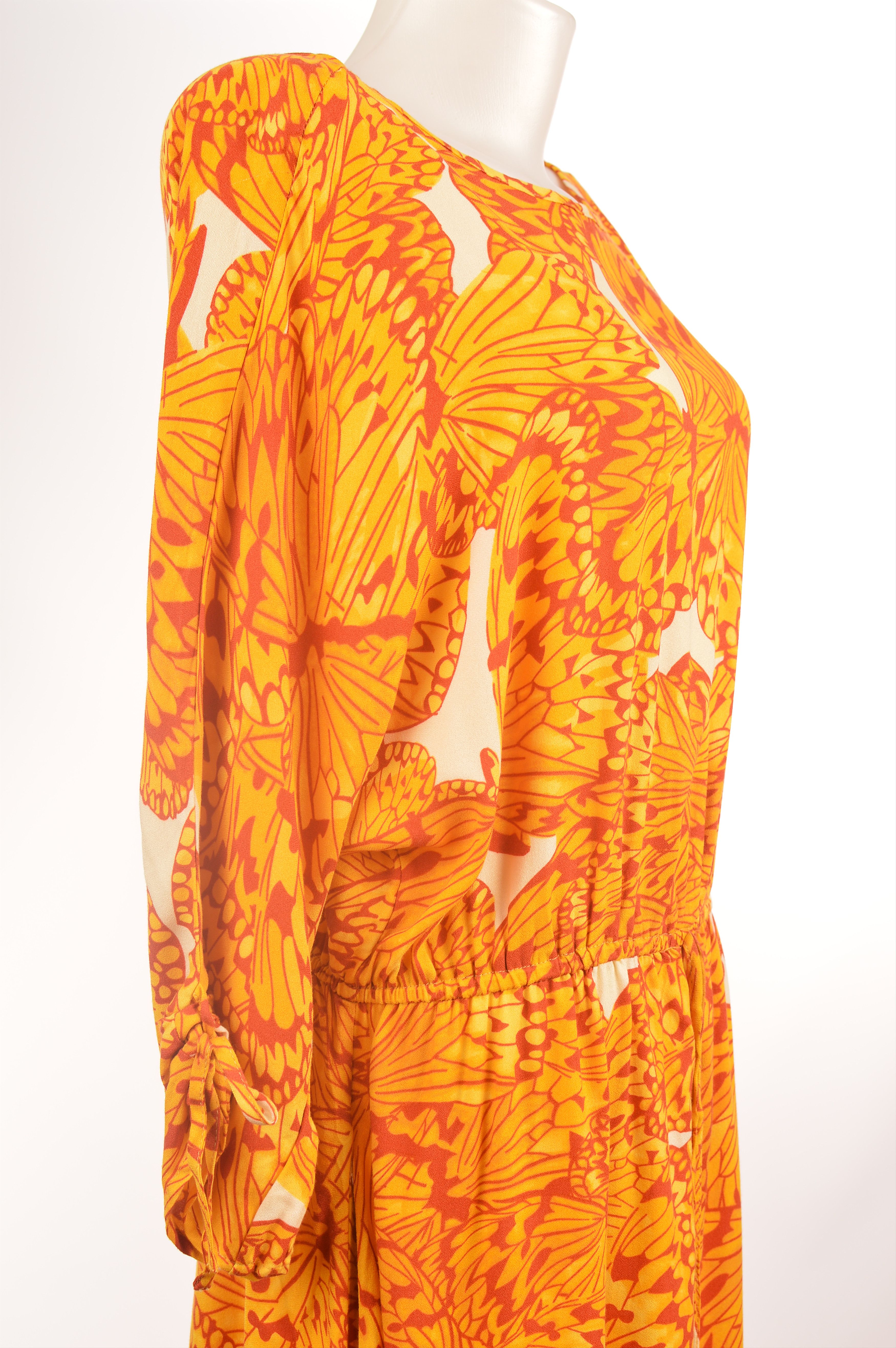 Designer Nordic Tricot by Ivana Helsinki Butterfly Pattern Dress Size M / US 6-8 / IT 42-44 - 4 Thumbnail