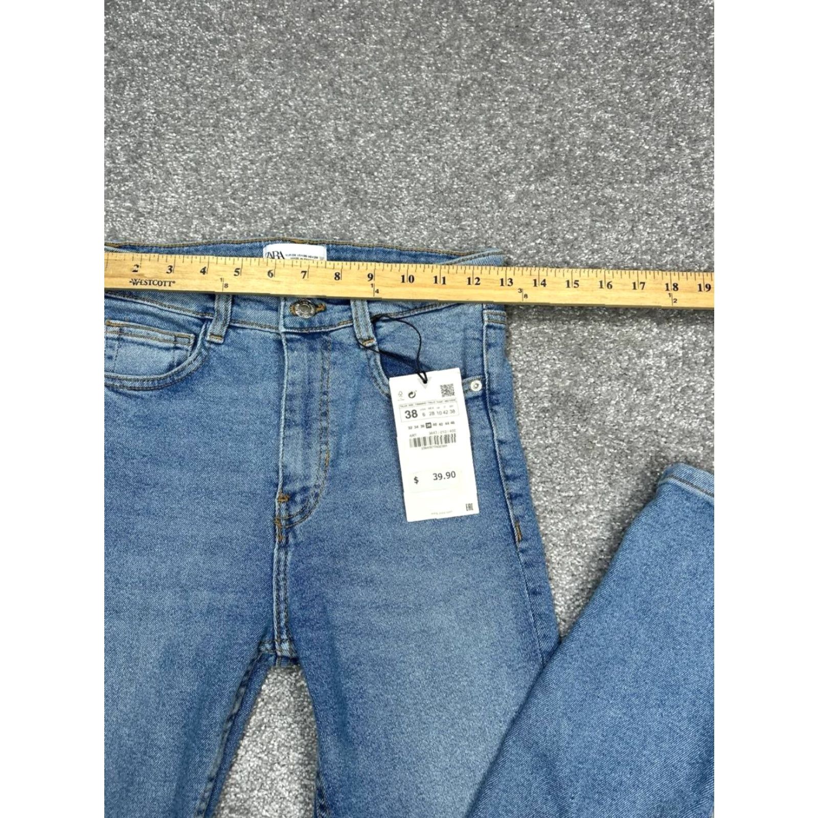 Zara Zara Jeans Womens 6 Blue Denim Logo Cotton Stretch Mid Rise Skinny Leg 26x26 New Size 28" / US 6 / IT 42 - 6 Thumbnail