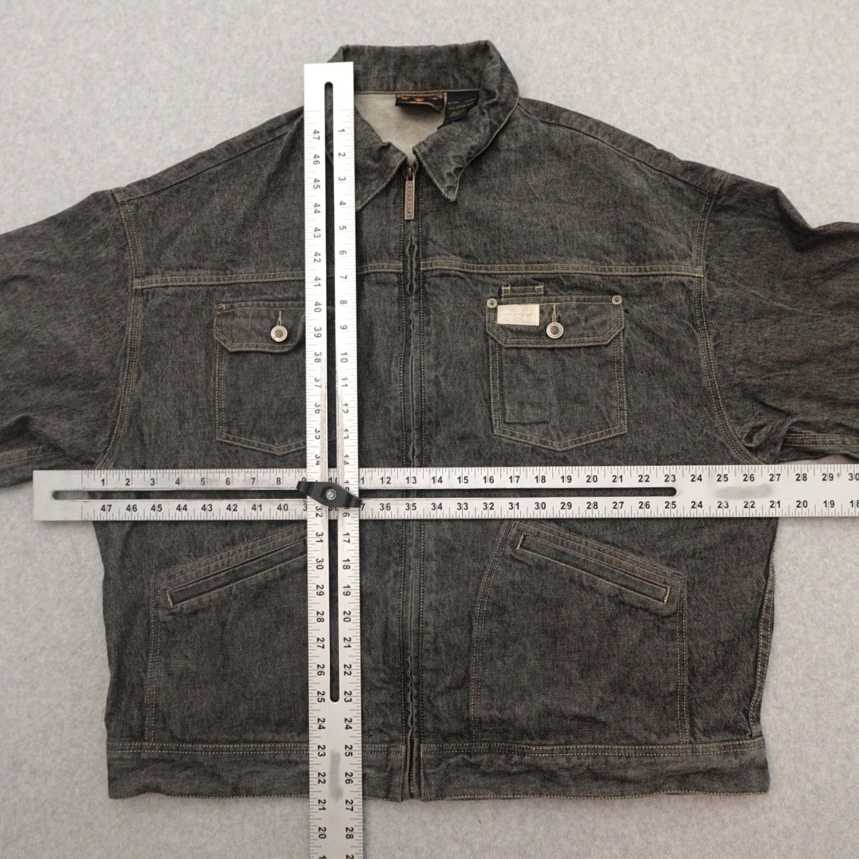 Rocawear VINTAGE Rocawear Denim Jacket Hip Hop 90s Y2K Full Zip Mens 2XL Gray Size US XXL / EU 58 / 5 - 3 Thumbnail