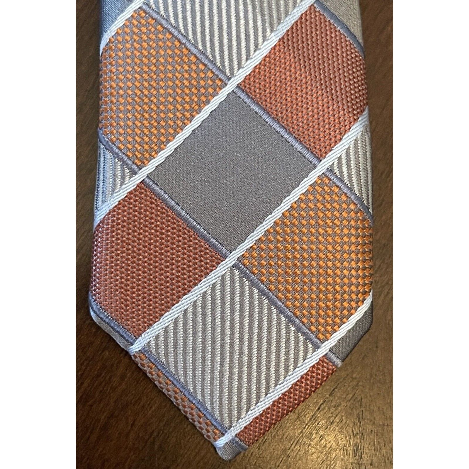 Geoffrey Beene Geoffrey Beene Orange Gray 100% Polyester Made In China Size ONE SIZE - 6 Thumbnail