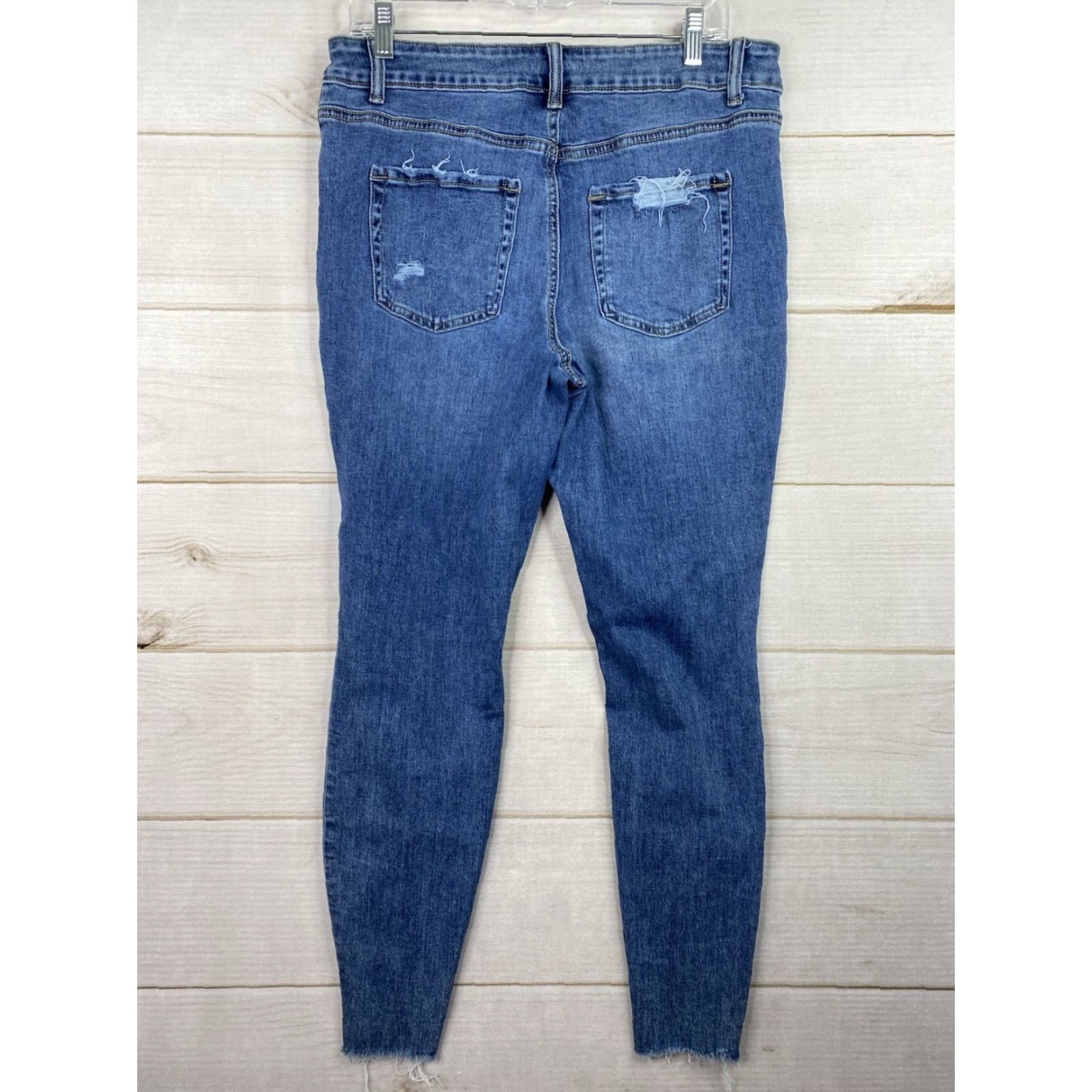 Vintage M Jeans by Maurices L Reg Super Skinny High Rise Dark Wash Stretch Button Fly Size 36" / US 14 / IT 50 - 3 Thumbnail