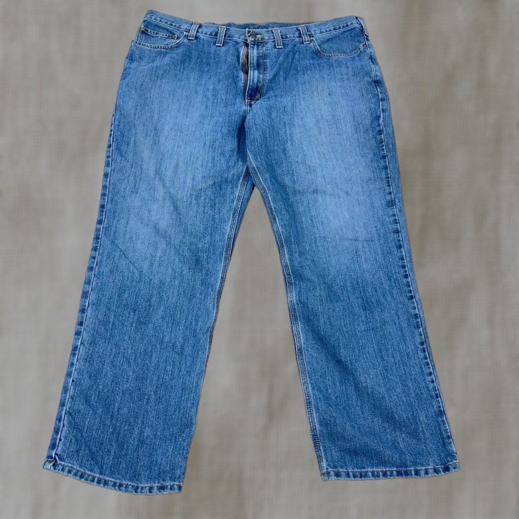 Carhartt Carhartt Jeans Men 44x32 Relaxed Fit Straight Leg Medium Wash Blue 5-Pocket Denim Work Wear Baggy Mens Size US 44 / EU 60 - 1 Thumbnail