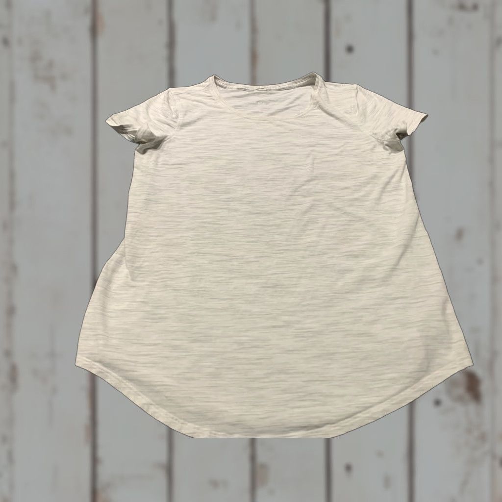 Lululemon Lululemon T-Shirt Women Size 6 Activewear Short Sleeve Boat Neck Striped Heathered Cotton Blend Pullover 90s Size M / US 6-8 / IT 42-44 - 1 Thumbnail