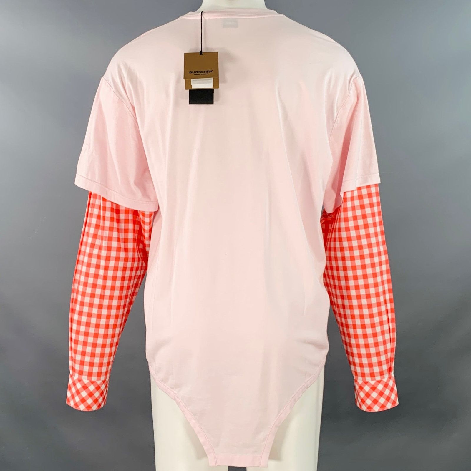Burberry Size M Pink Red Cotton Layered Oversized Crew Neck Pullover Size US M / EU 48-50 / 2 - 3 Thumbnail