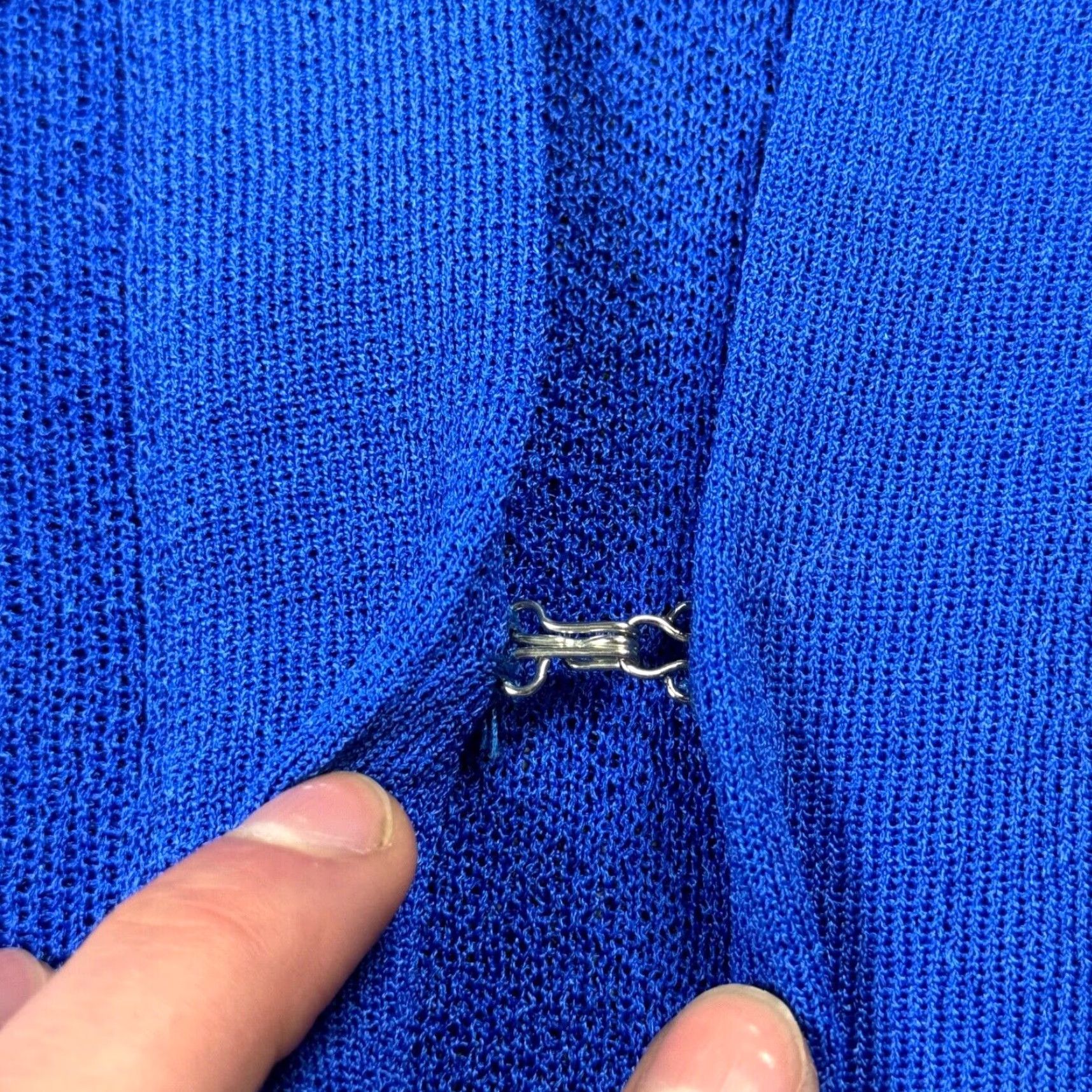 Vintage VINTAGE Castleberry Womens Blue Polyester Knit Formal Clasp Cardigan Sweater 14 90s Business Womens Size XL / US 12-14 / IT 48-50 - 6 Thumbnail
