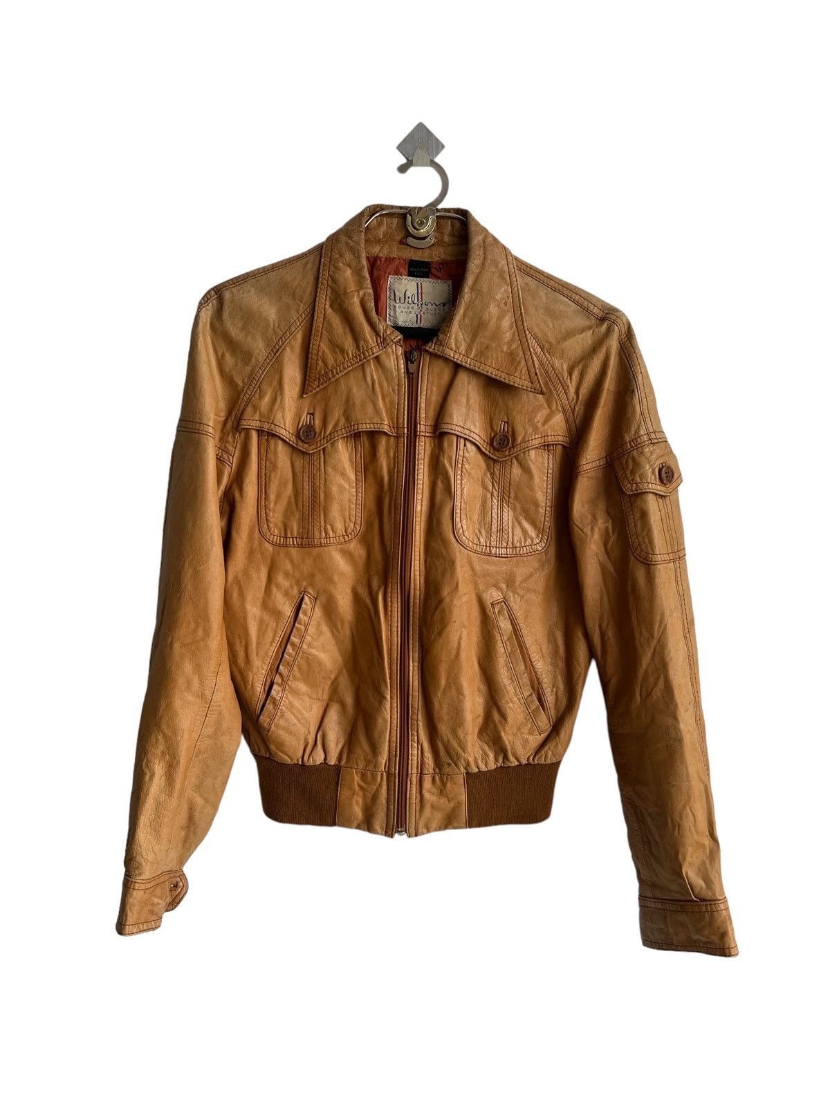Aero Leathers 50/60s Wilson Leather Broken Horsehide Biker Leather Jacket Size US S / EU 44-46 / 1 - 2 Thumbnail