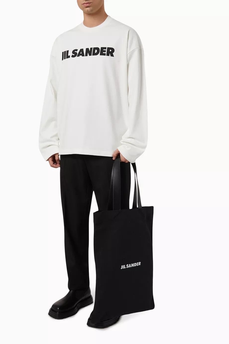 Jil Sander o1mt1gz0725 Size: OS / Tote Bag in Canvas in Black Size ONE SIZE - 2 Thumbnail