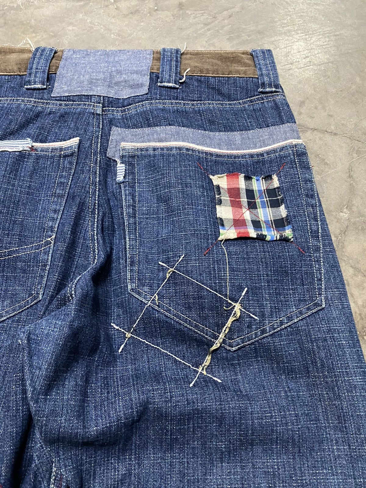Hysteric Glamour × Japanese Brand × Tornado Mart Baggy Jeans Bandana Denim Patch Work Rockabilly Size US 31 - 16 Thumbnail
