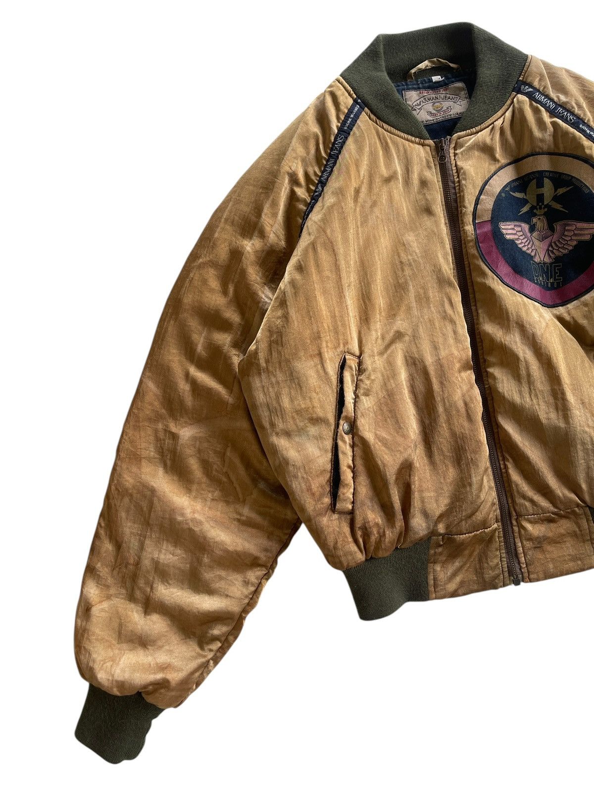 Armani 80s Armani Jeans Stone Washed Bomber Jacket Size US M / EU 48-50 / 2 - 4 Thumbnail