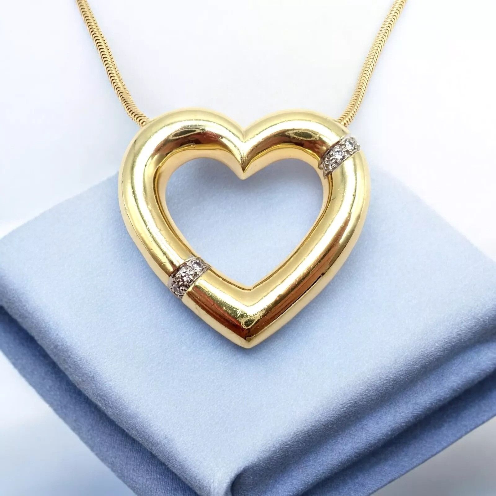 Tiffany & Co. Tiffany & Co 18k Yellow Gold Diamond Large Heart Necklace Size ONE SIZE - 2 Thumbnail