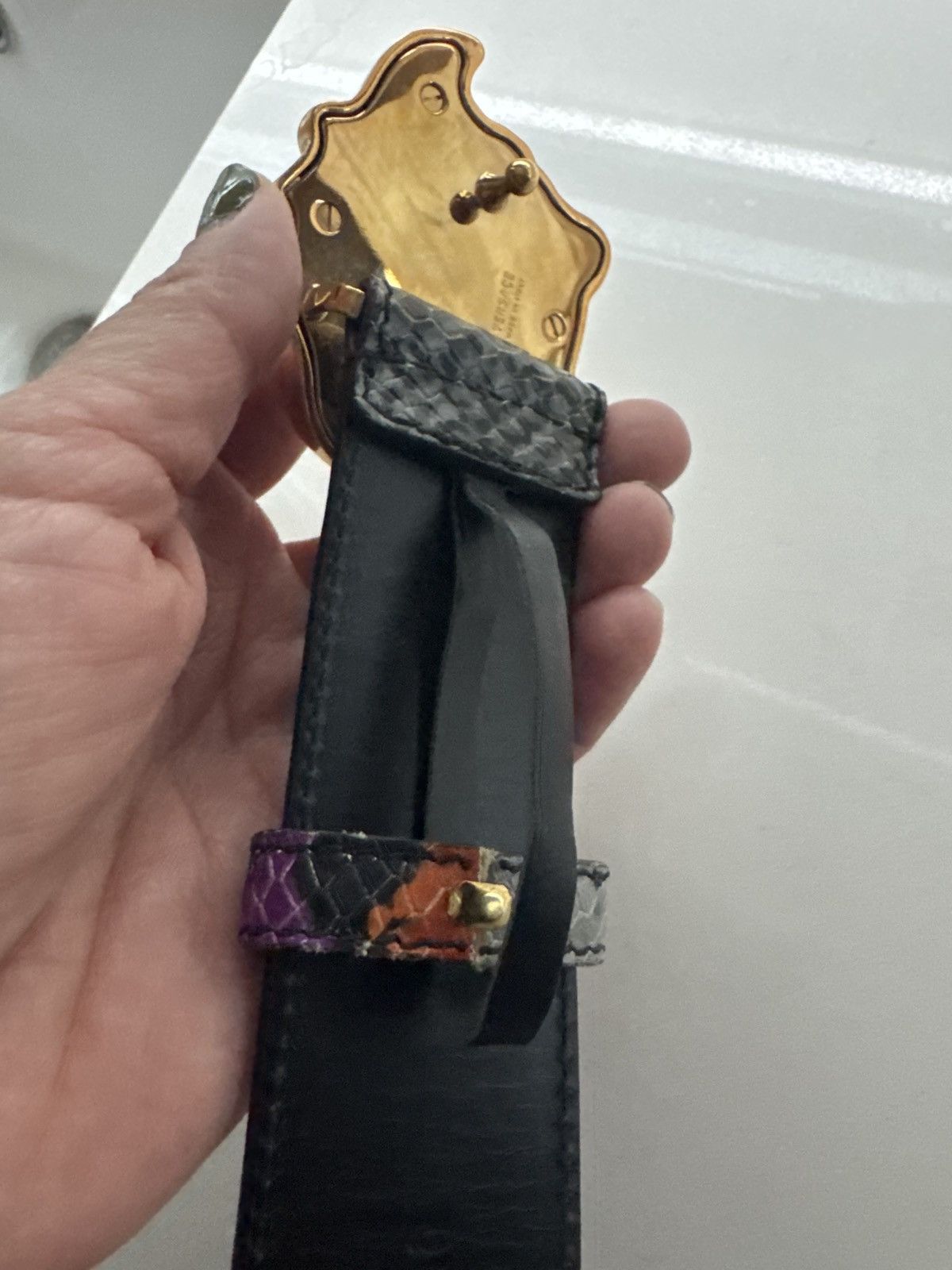 Versace Versace Black, Gray, Orange, Magenta Women's Belt Size ONE SIZE - 2 Thumbnail