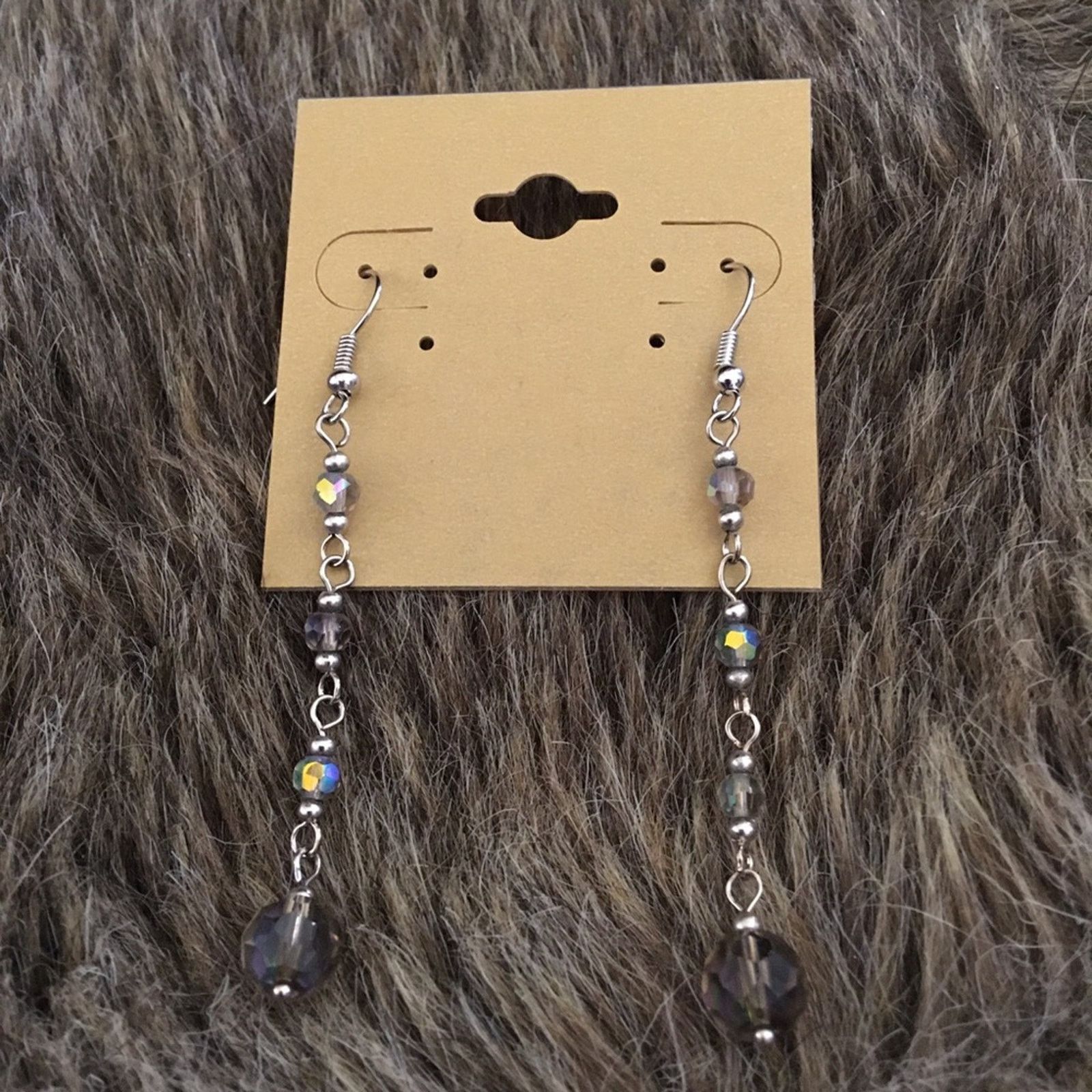 Jewelry Vintage repurpose rainbow glass drop earrings Size ONE SIZE - 2 Thumbnail