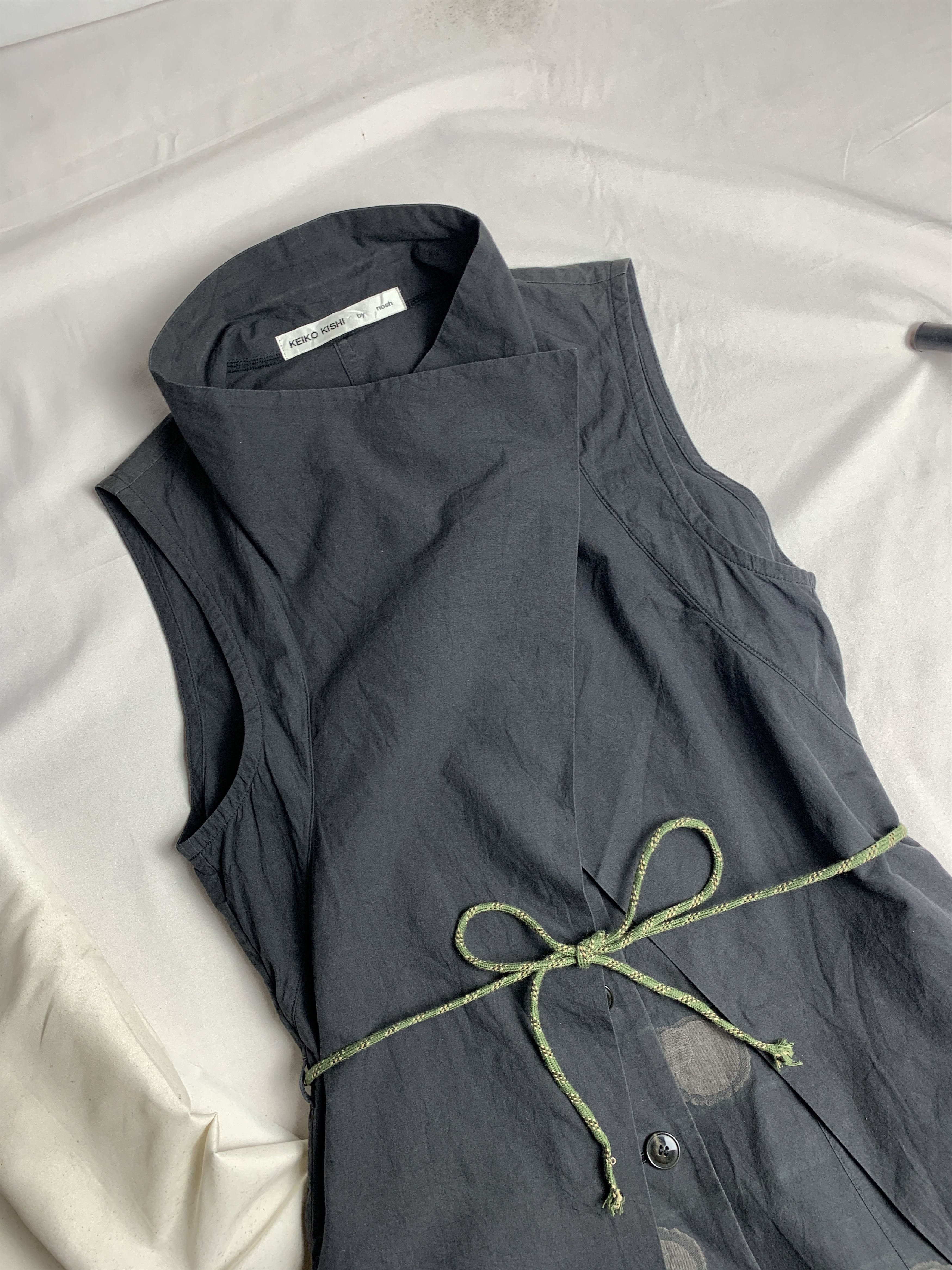 Japanese Brand KEIKO KISHI by nosh Black Wrapped Dressy Shirt (M) Size M / US 6-8 / IT 42-44 - 4 Thumbnail