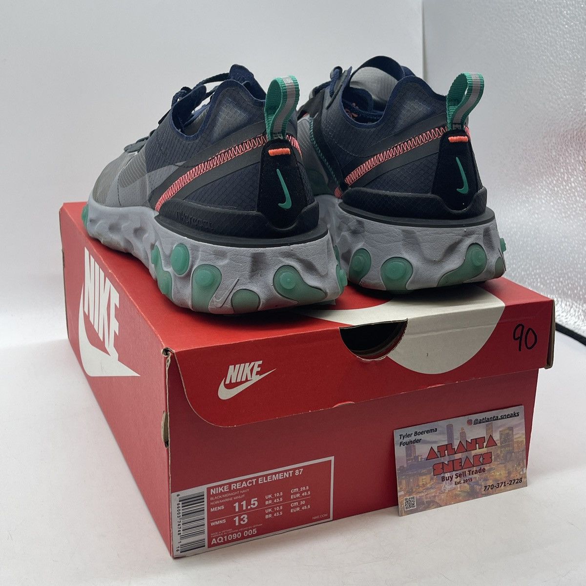 Nike React element 87 Neptune green Size US 11.5 / EU 44-45 - 4 Thumbnail