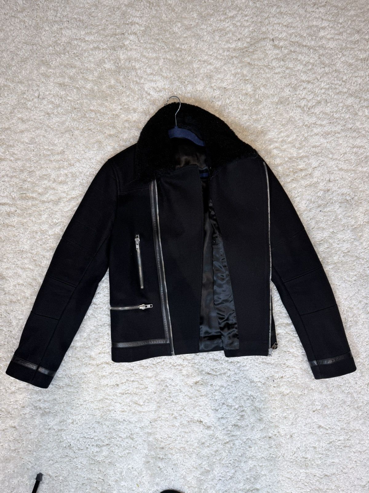 Sandro Sandro Paris Archive Wool Biker Jacket Size S / US 4 / IT 40 - 10 Thumbnail