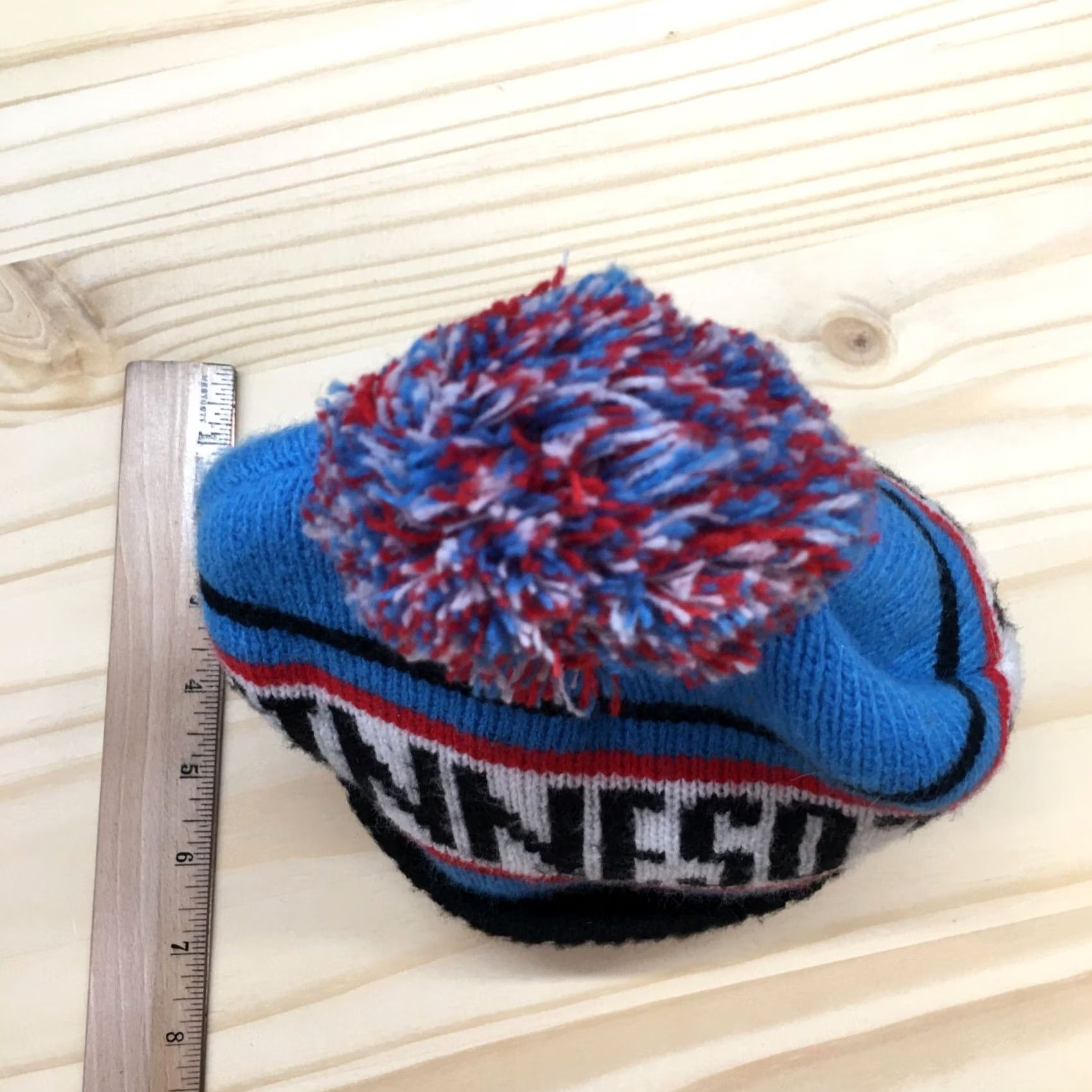 Twins Minnesota Pompom Beanie Hat - Mens Blue Red Caribou Knit - 5 Size ONE SIZE - 3 Thumbnail