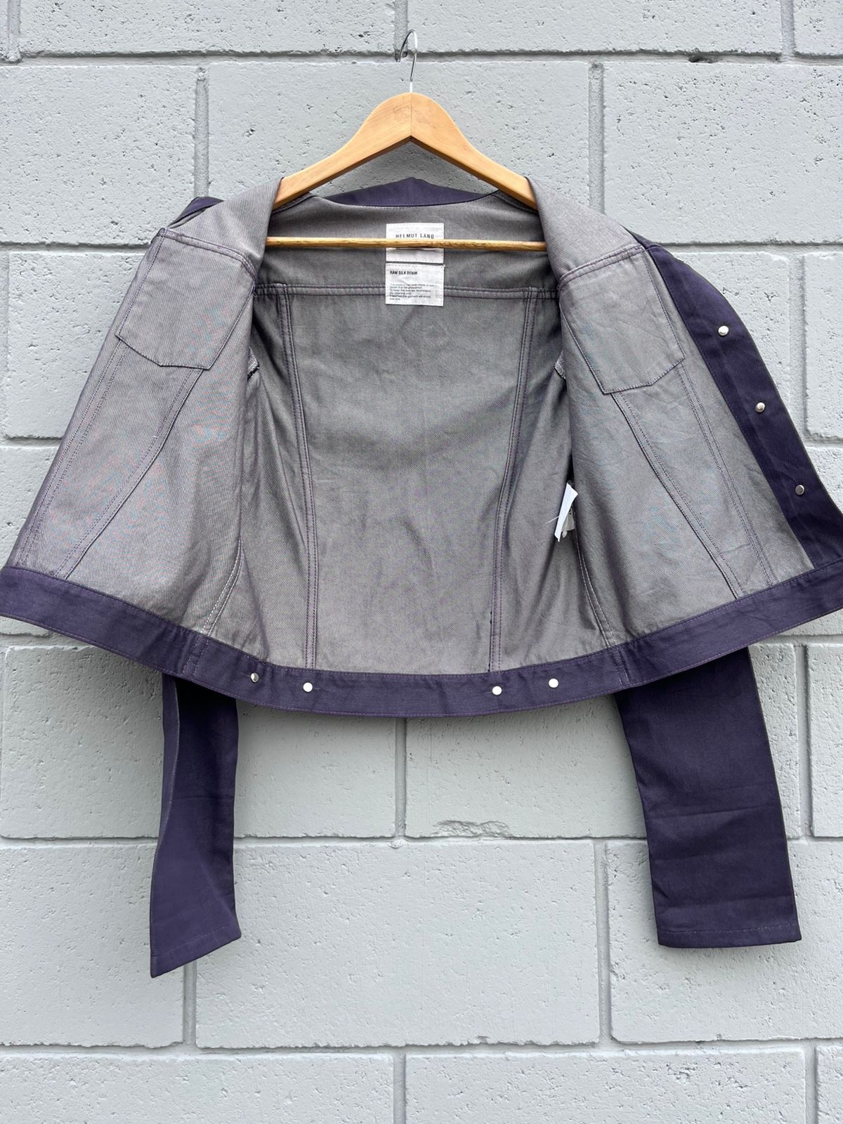 Helmut Lang Helmut Lang Seda Jacket A/W2001 Raw Slik Denim Color Purple Size US XXS / EU 40 - 6 Thumbnail