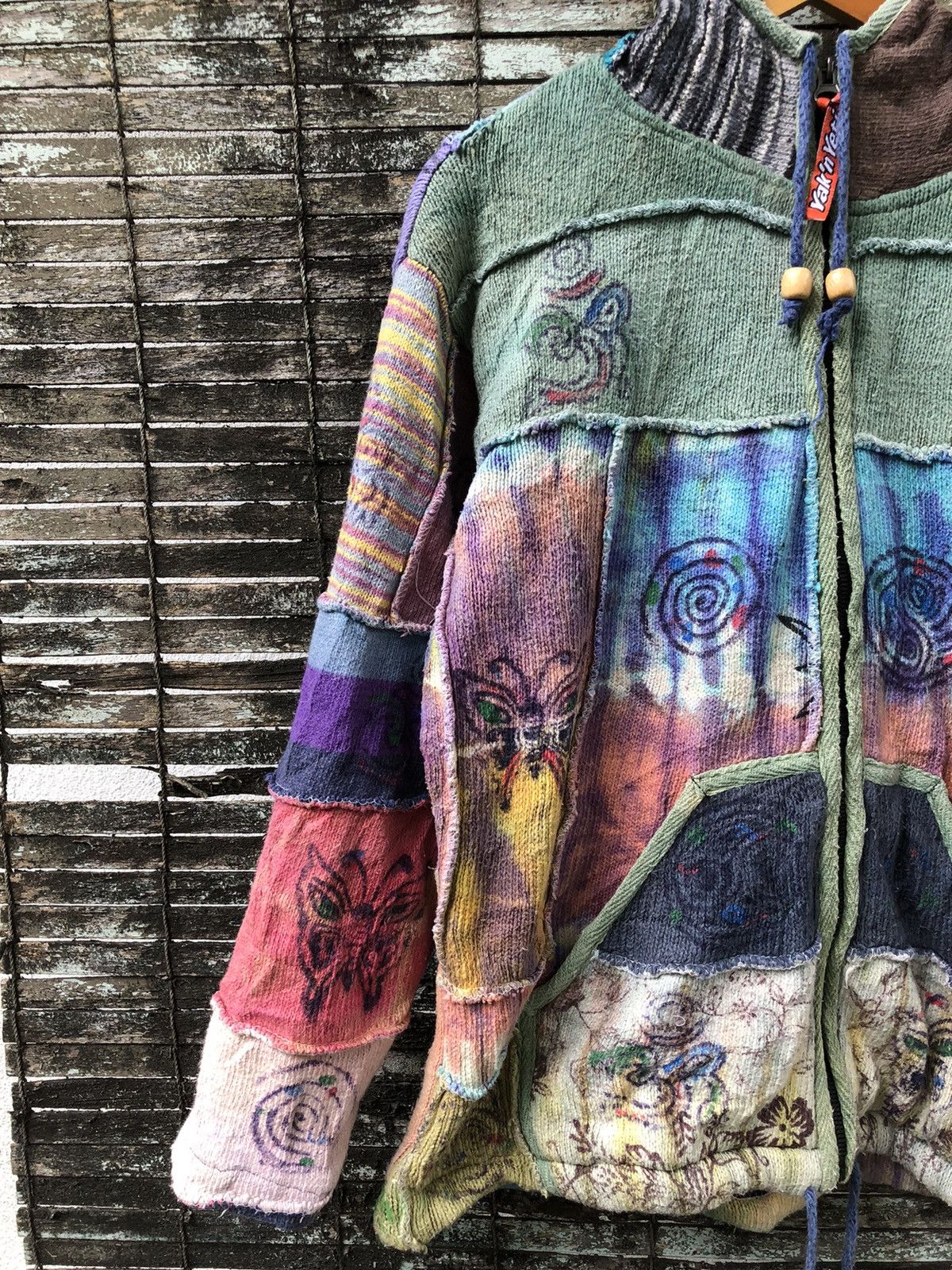 Vintage Vintage Handmade Patchwork Yak’n Yeti Nepal Zipper Hoodies Size US L / EU 52-54 / 3 - 2 Thumbnail