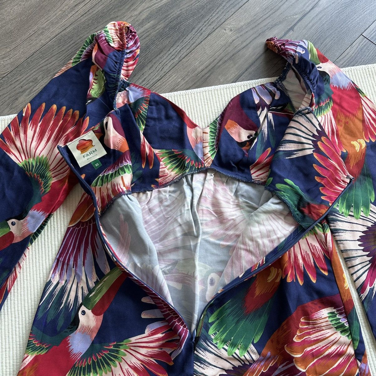 Farm Rio FARM RIO Toucan Long Sleeve Mini Dress Size XS / US 0-2 / IT 36-38 - 5 Thumbnail