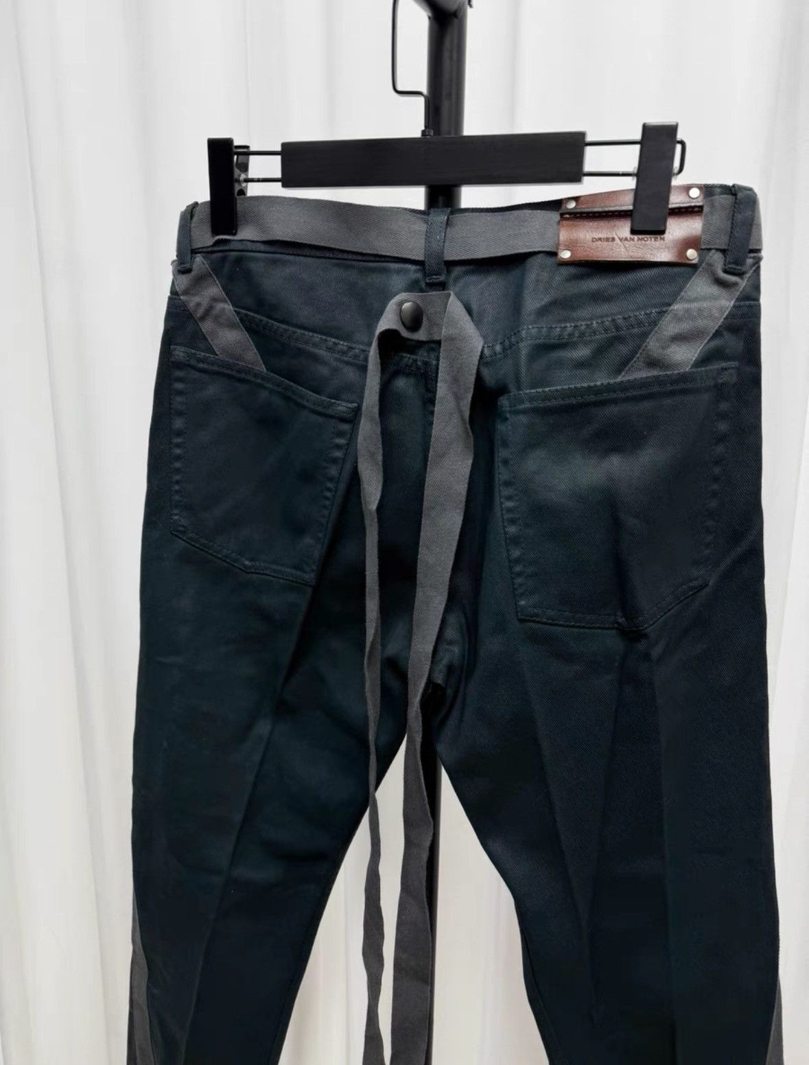 Dries Van Noten DVN Studded Strap Waxed Jeans Size US 31 - 5 Thumbnail