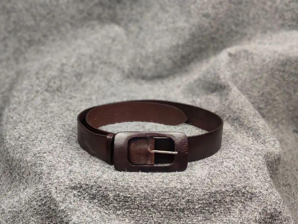 Designer × Vintage Fabrizio Mancini leather Itali Classic Brown Vintage Belt Size ONE SIZE - 1 Thumbnail