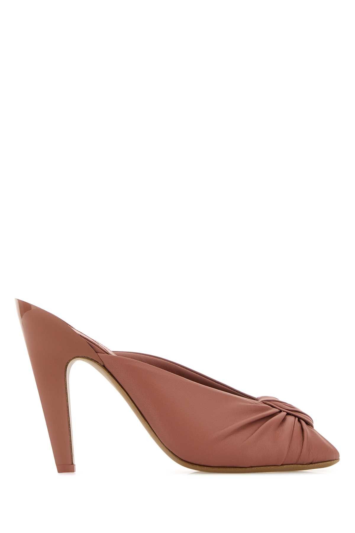 Chloe Dark Pink Leather Suzie Mules Size US 8.5 / IT 38.5 - 1 Thumbnail