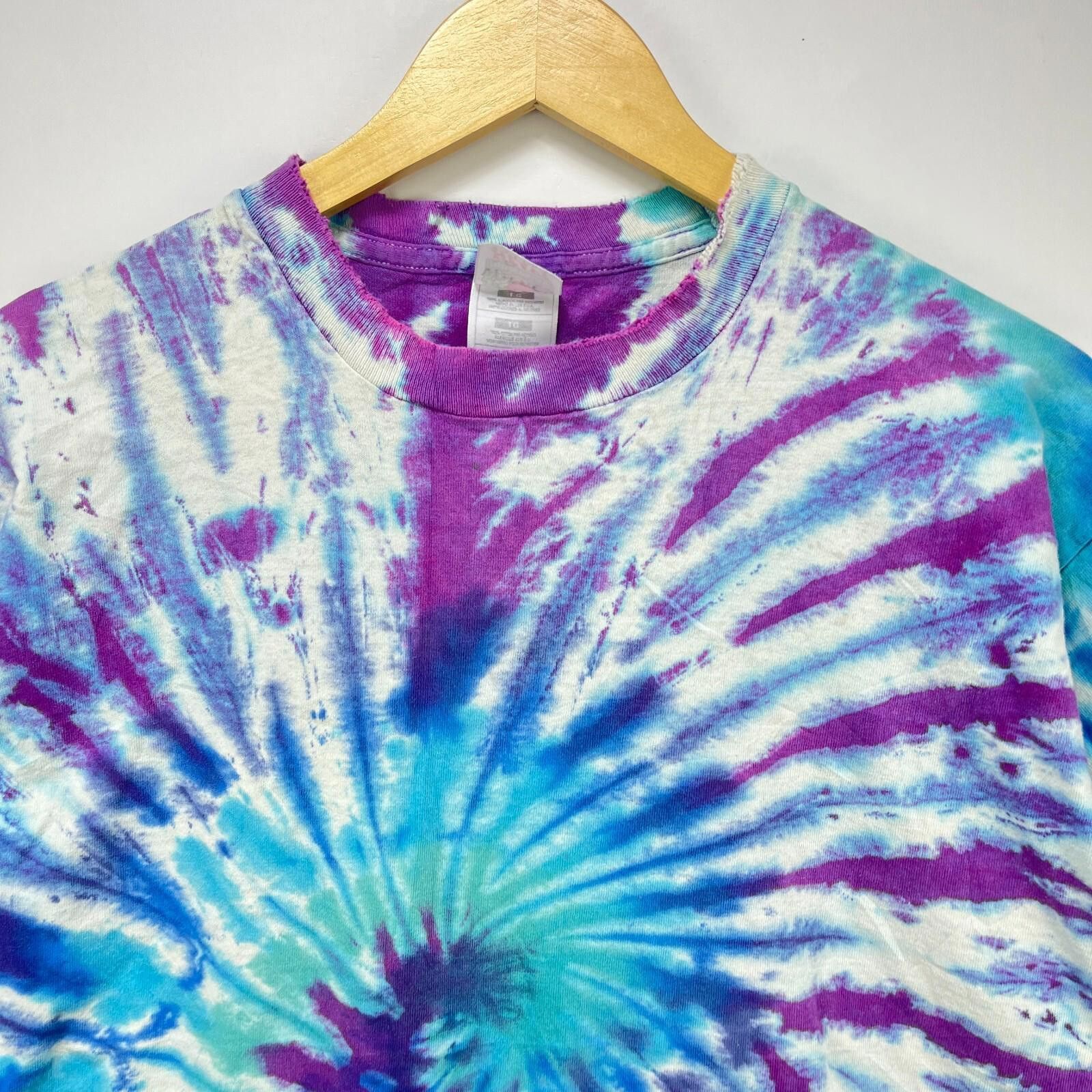 Fruit Of The Loom Vintage 90s Tie Dye Liquid AOP T Shirt Hippie XL Size US XL / EU 56 / 4 - 3 Thumbnail