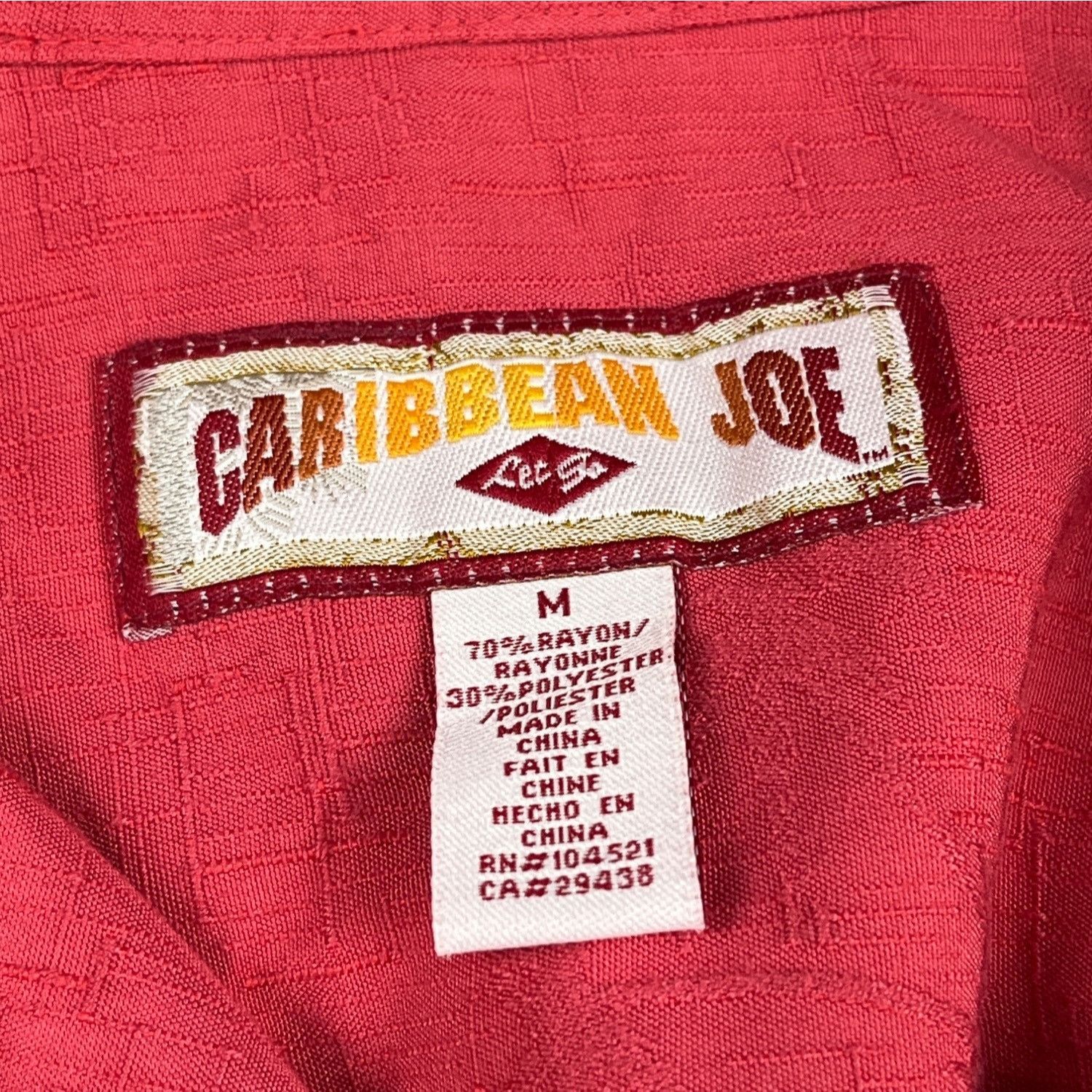 Caribbean Caribbean Joe Men's Pink Hawaiian Shirt/Button Up Sz M SKU 4 Size US M / EU 48-50 / 2 - 4 Thumbnail