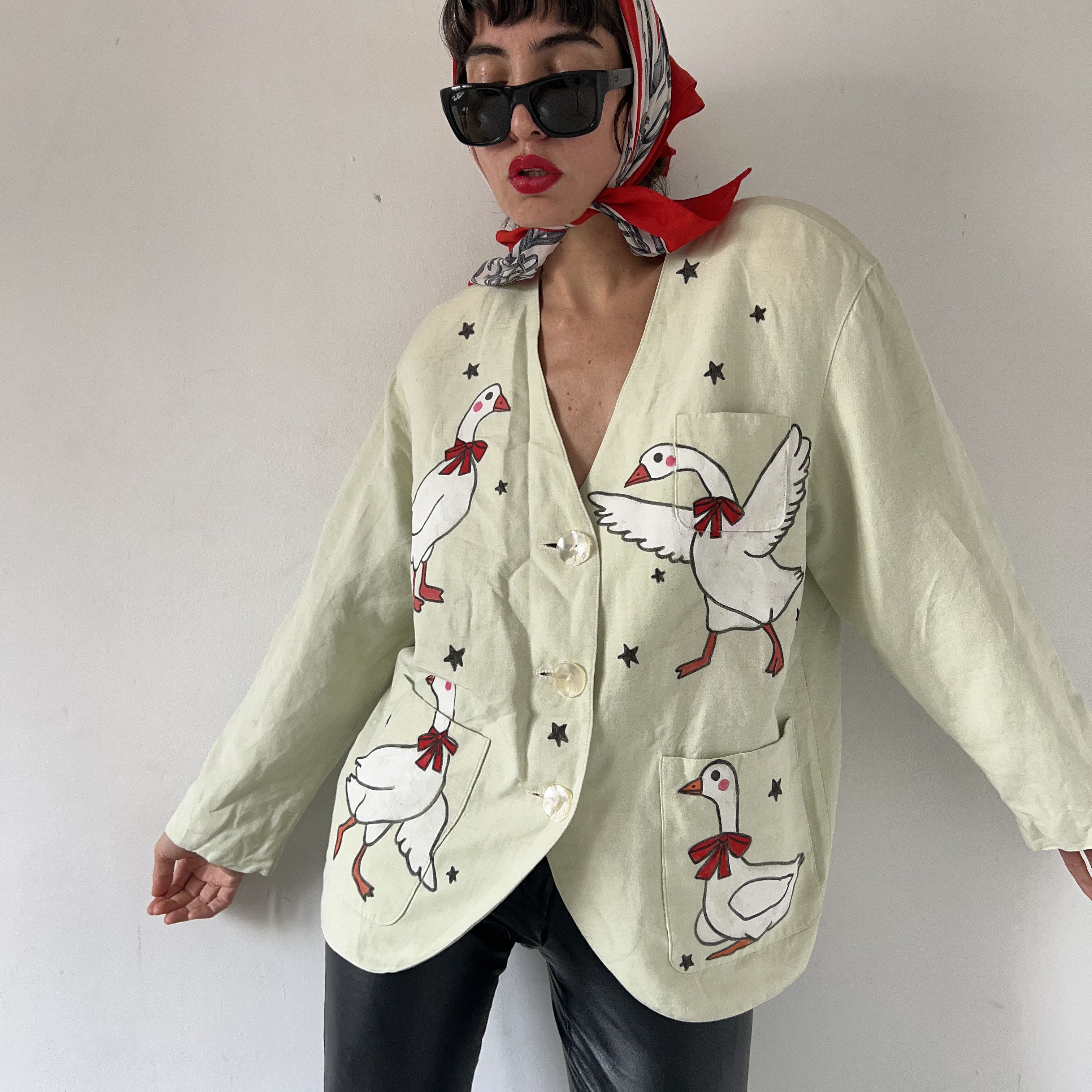 Vintage Silly goose custom made cottagecore green jacket Size L / US 10 / IT 46 - 5 Thumbnail