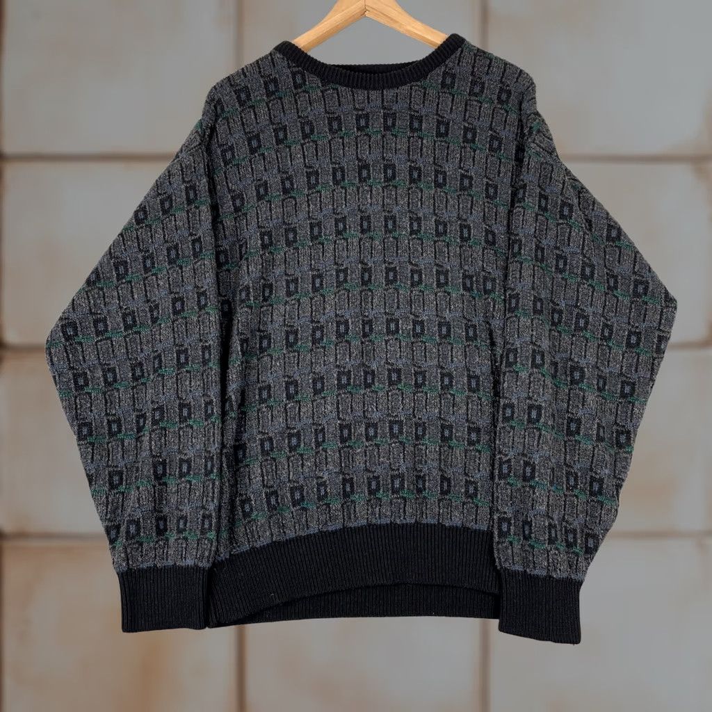 Jantzen Jantzen Sweater Mens Medium Black Grunge 90s Vintage Knit Pullover Size US M / EU 48-50 / 2 - 1 Thumbnail