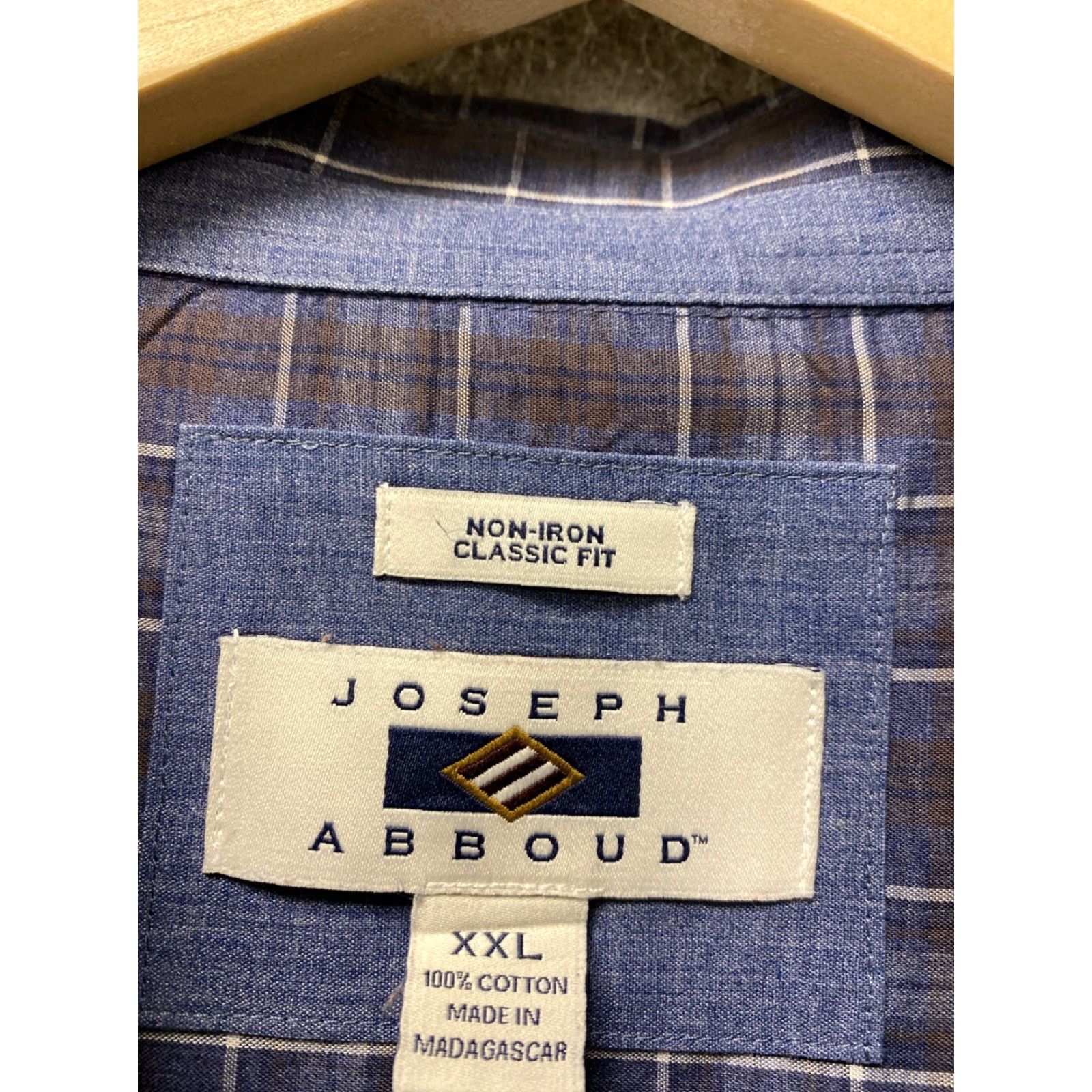 Joseph Abboud VINTAGE Joseph Abboud Men's Dress Shirt XXL Non-Iron Plaid Cotton Classic Shirt Size 48R - 3 Thumbnail