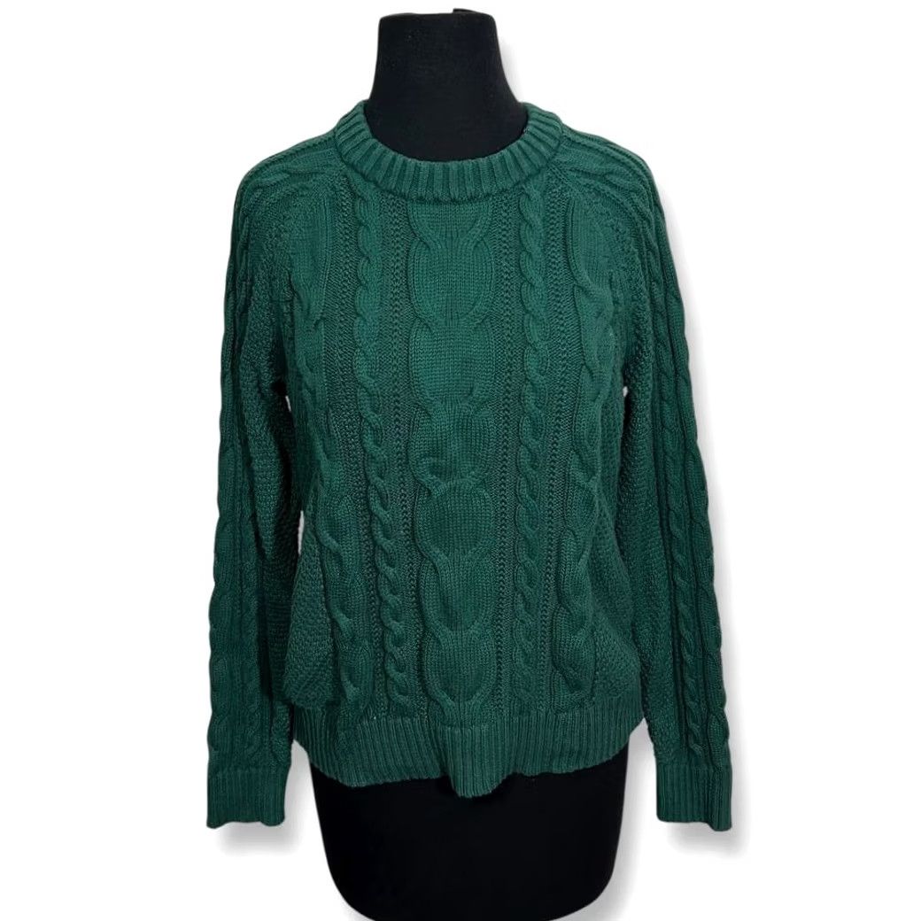 Gap GAP Forest Green Cable Knit Sweater Crew Neck Winter Pullover Womens Small Size S / US 4 / IT 40 - 2 Thumbnail