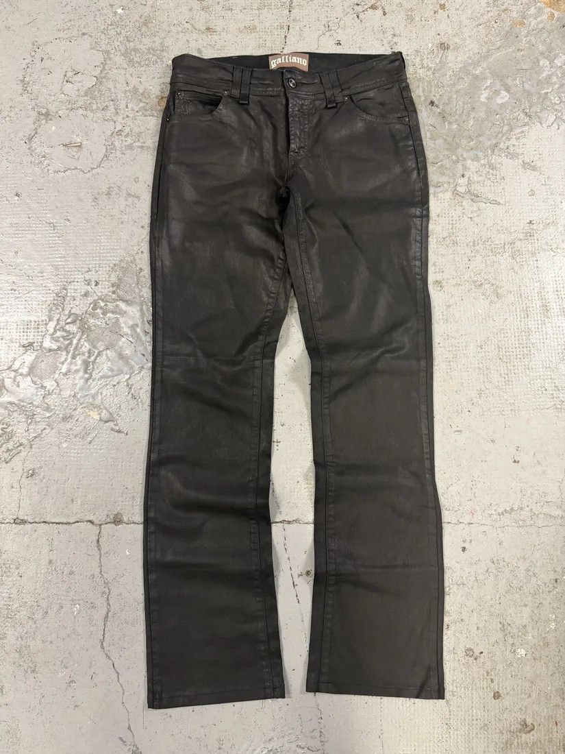 AW2011 John Galliano Black Waxed Effect Dark Denim Jeans