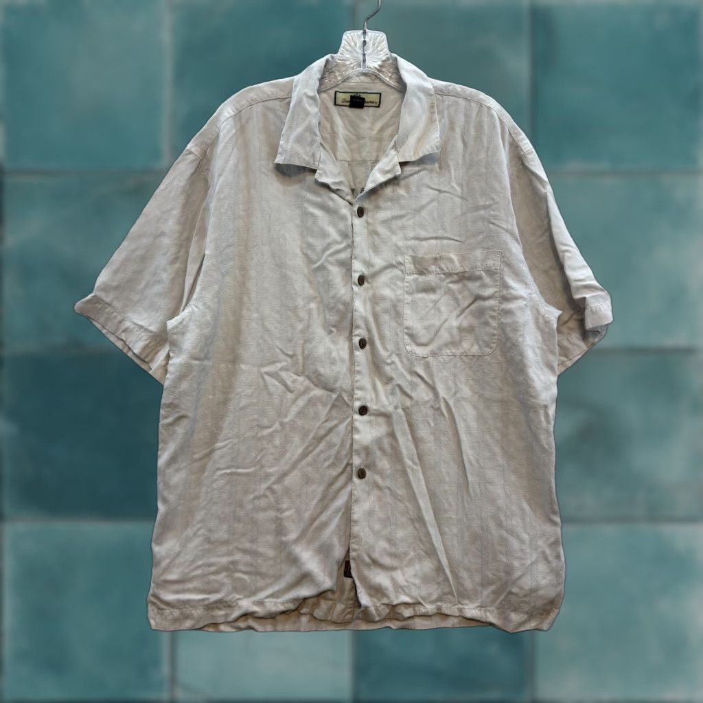Tommy Bahama VINTAGE Tommy Bahama Silk Hawaiian Button Shirt Medium Embroidered King of the Green Mens Shirt Size US M / EU 48-50 / 2 - 1 Thumbnail