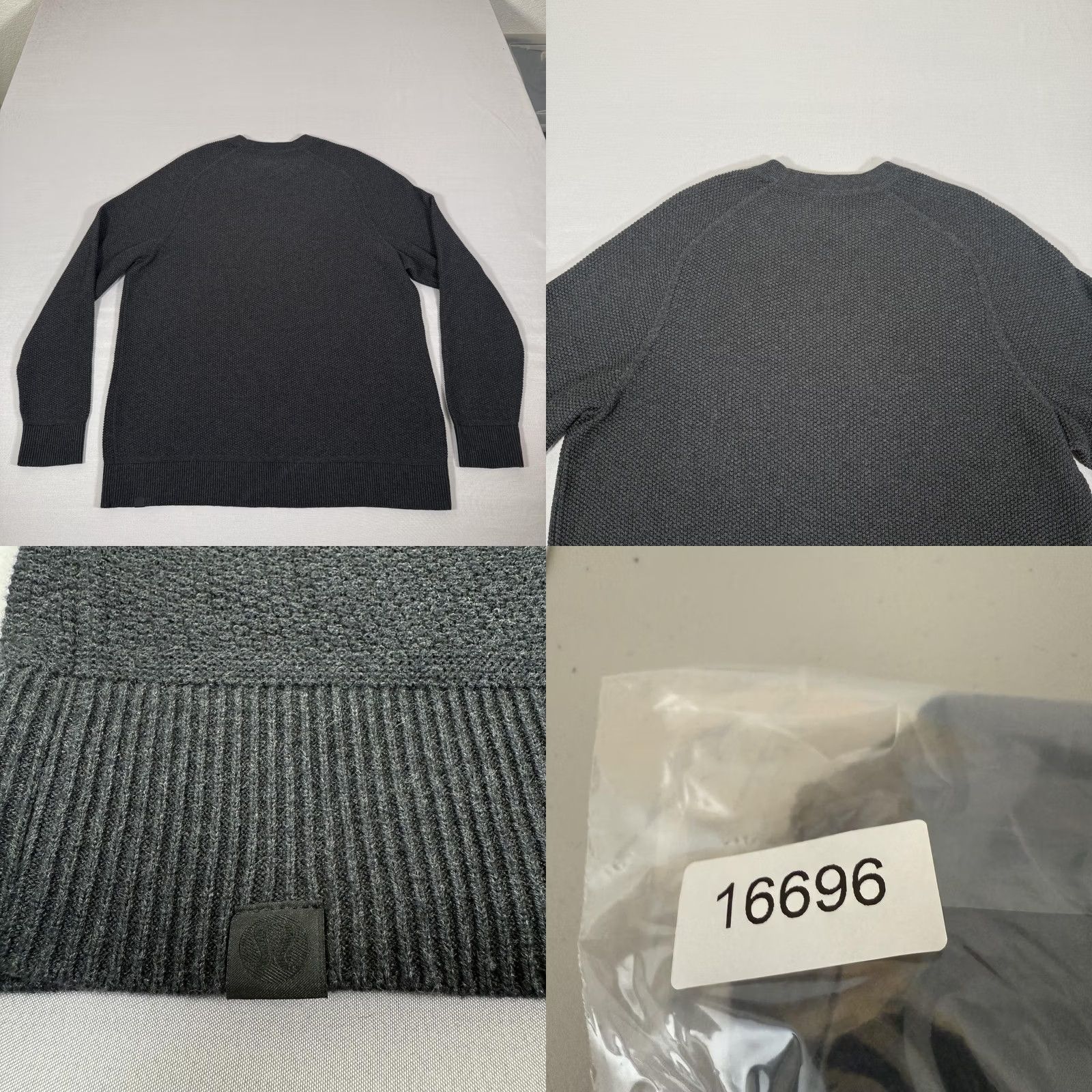 Lululemon Lululemon Mens XL Gray Waffle Knit Crewneck Pullover Sweater Size US XL / EU 56 / 4 - 8 Thumbnail