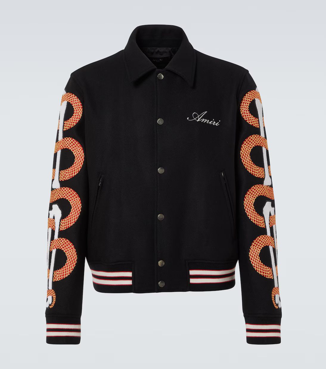 Amiri o1h1sh10525 Snake Bones Jacket in Black Size US XL / EU 56 / 4 - 1 Thumbnail