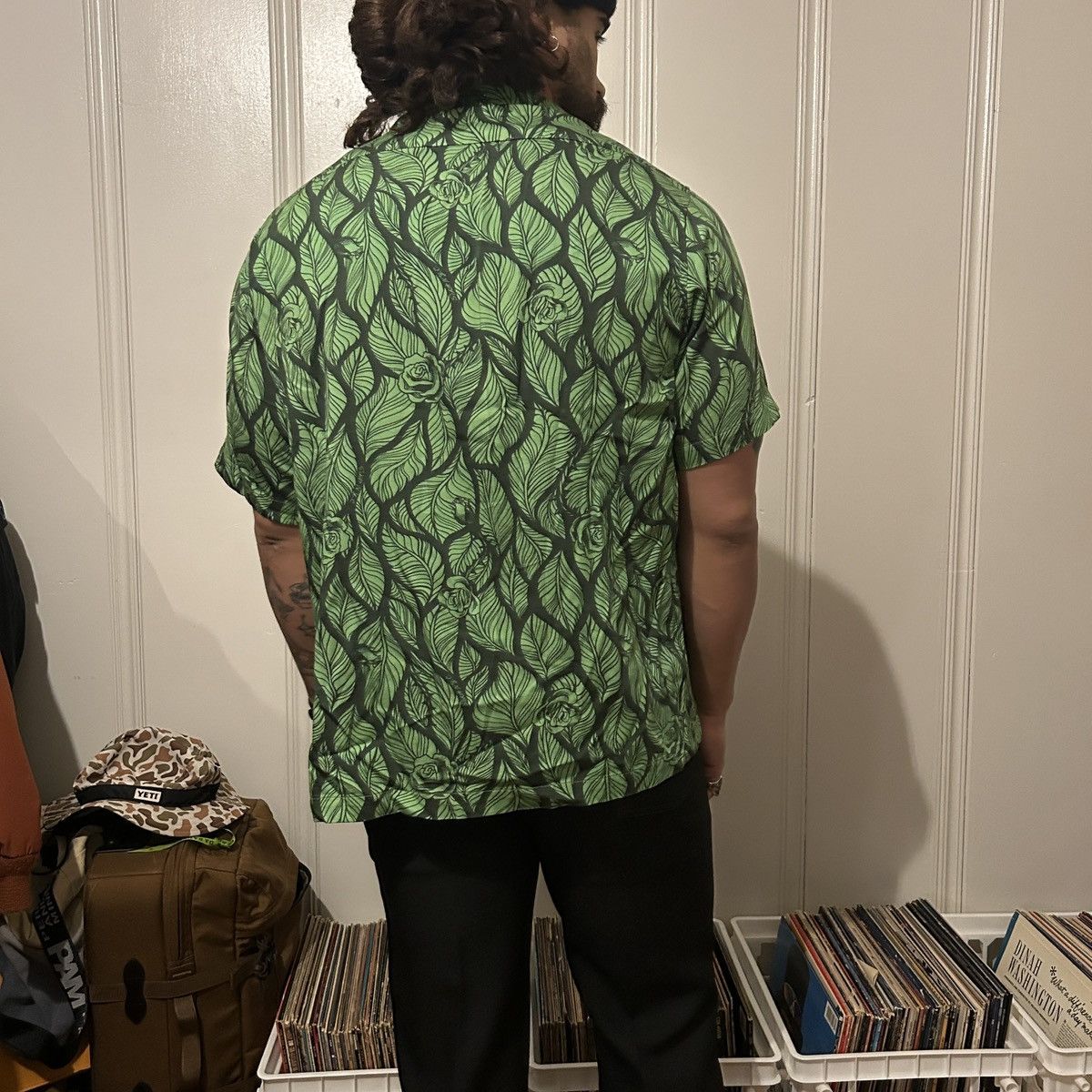Schott Schott Camp Collar Green Leaf Hawaiian Button Up Shirt Size US L / EU 52-54 / 3 - 2 Thumbnail