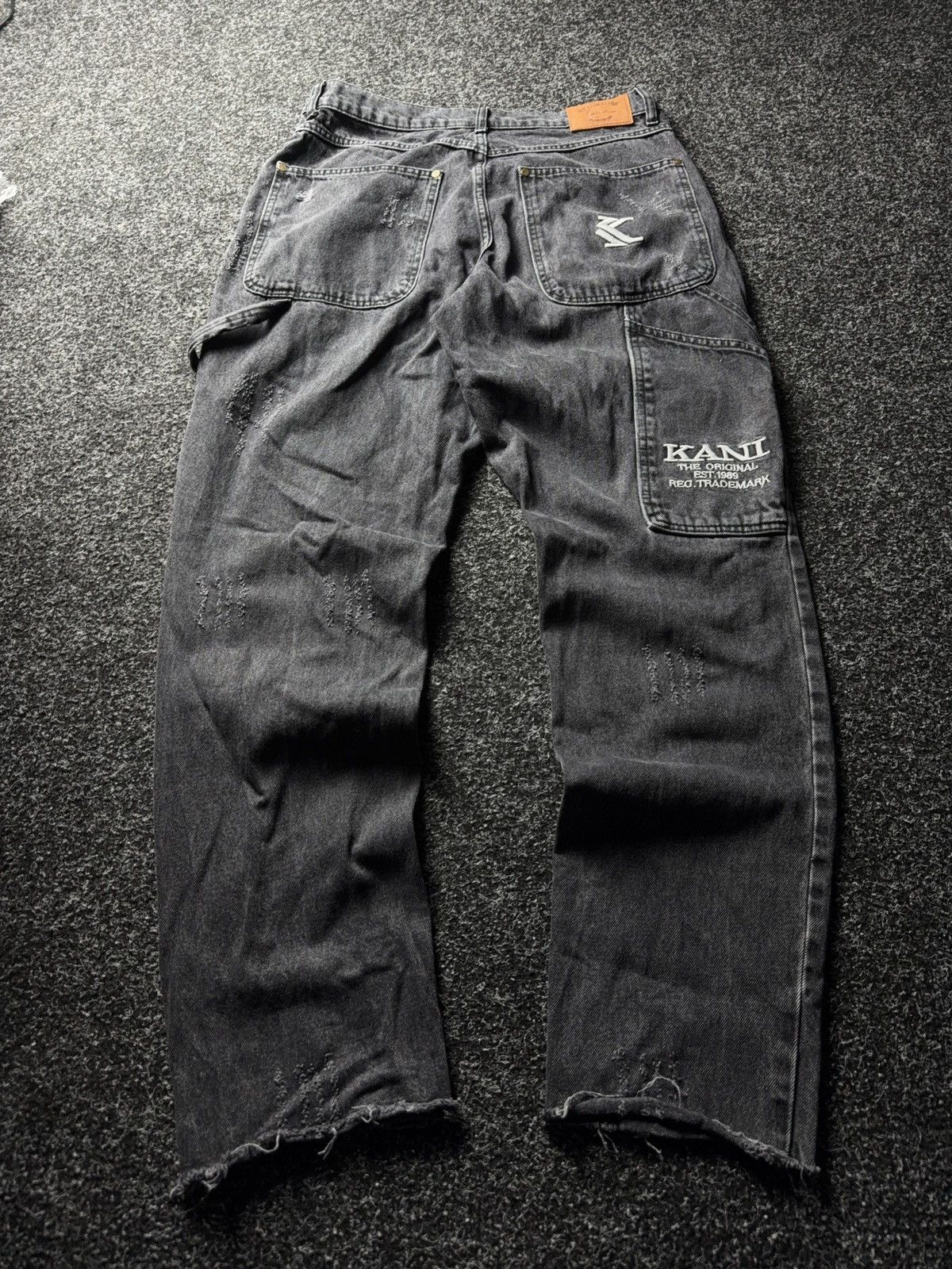 Vintage Karl Kani Carpenter SK8 00s Denim Jeans Black 90s
