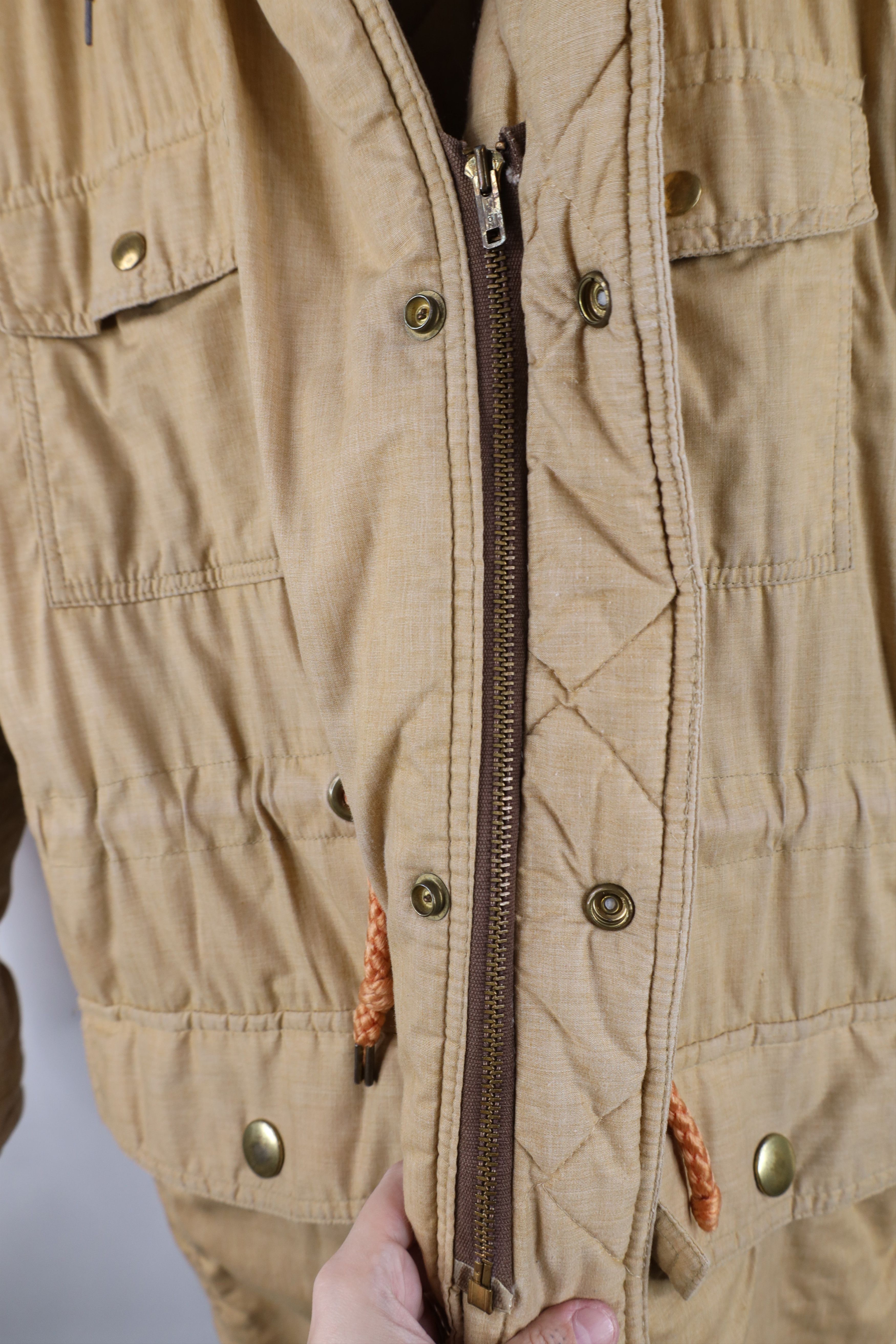 Vintage Vintage 70s Streetwear Chambray Hooded Quilted Parka Jacket Size US XXL / EU 58 / 5 - 10 Thumbnail