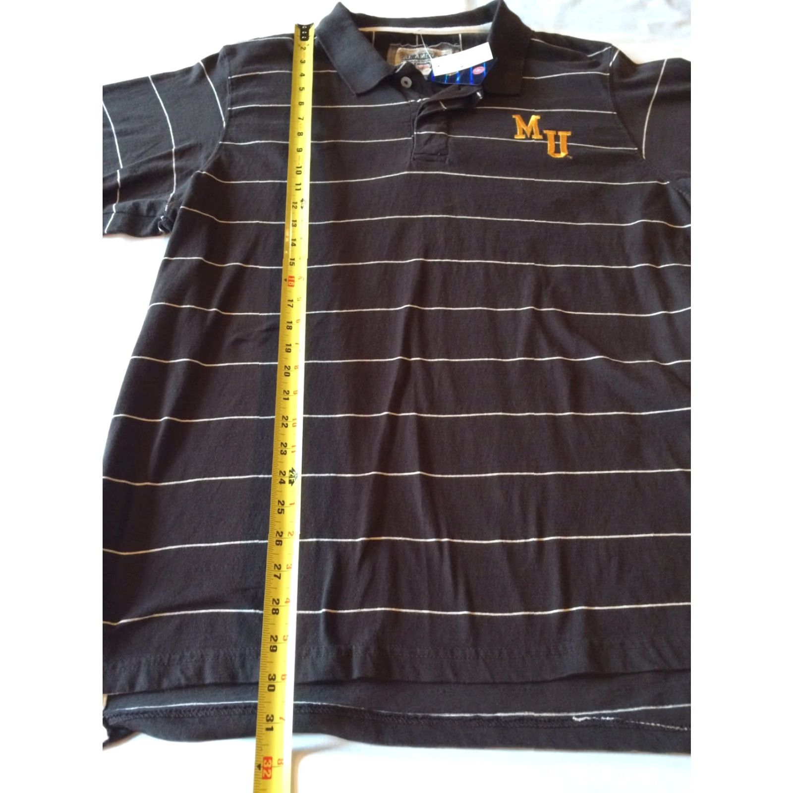 Vintage VINTAGE Missouri MU Tigers Polo Shirt XL NWT Sewn Logo Brown Striped Mens Shirt Polo XL Brown Tigers Missouri NWT Sewn Logo Size US XL / EU 56 / 4 - 7 Thumbnail