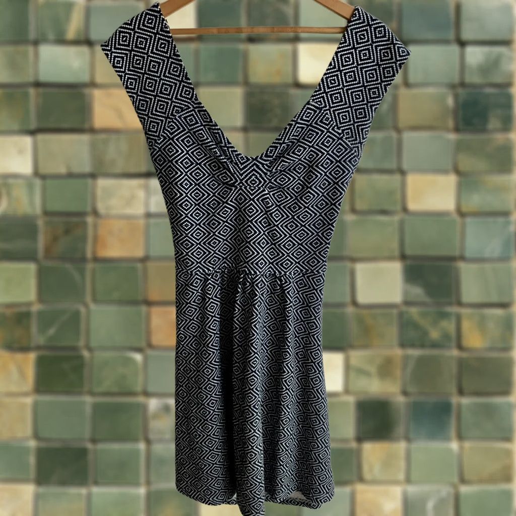 Anthropologie Anthropologie Geometric Stripe Halter Dress Size 12 Pockets Blue White Womens Size XL / US 12-14 / IT 48-50 - 1 Thumbnail