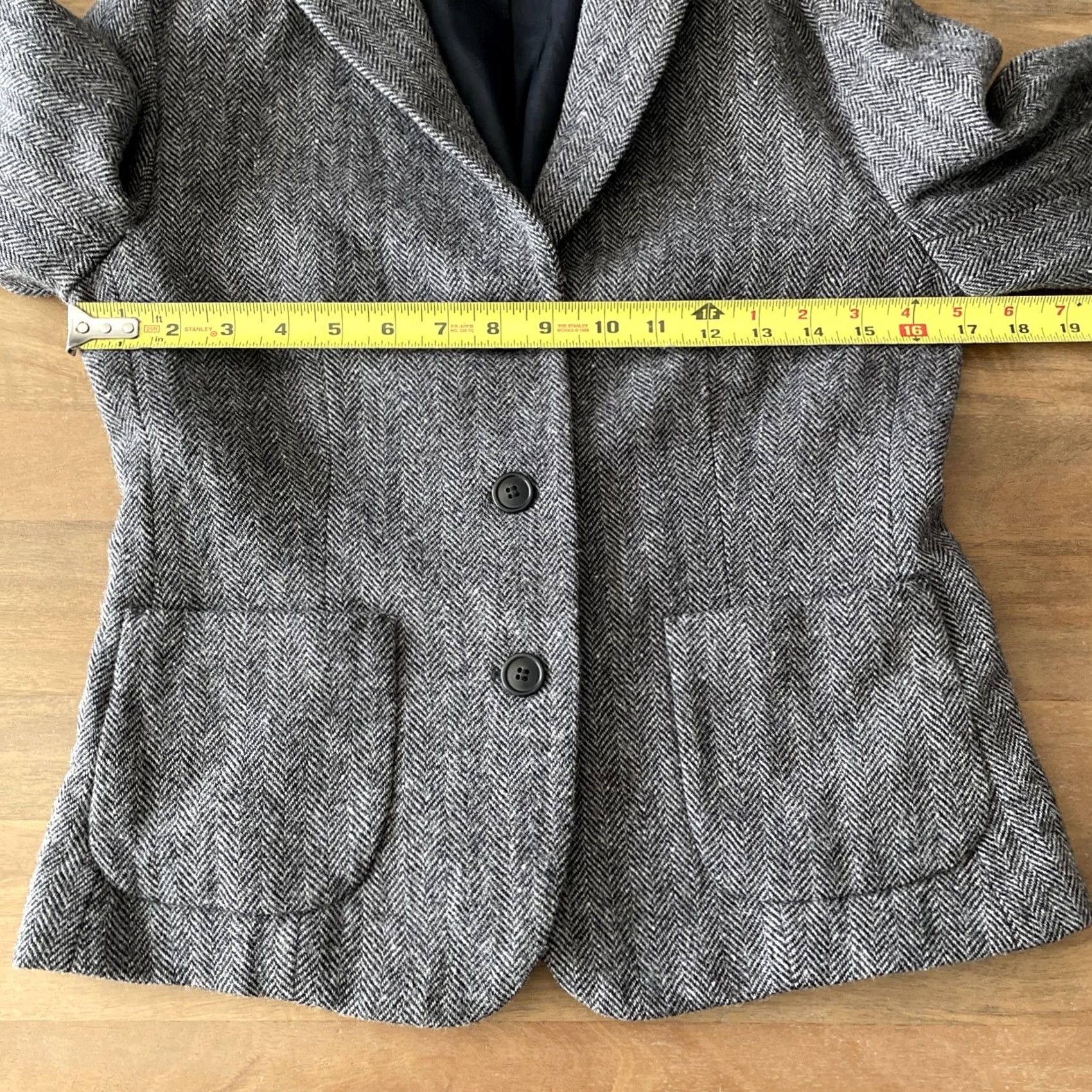Uniqlo Uniqlo Blazer Womens S Tweed Herringbone Wool Blend Notch Lapel Regular Jacket Size S / US 4 / IT 40 - 6 Thumbnail