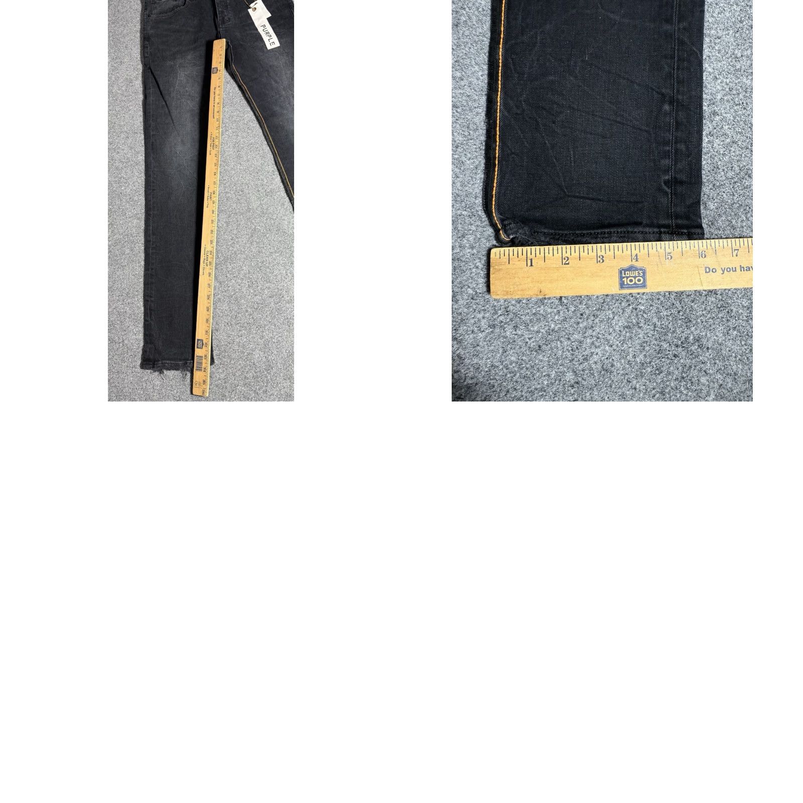 J Brand Purple Brand Jeans P001 Slim Fit Black 34x33.5 Orange Side Stripe Distressed 5-Pocket Men Vintage No Size US 34 / EU 50 - 10 Thumbnail